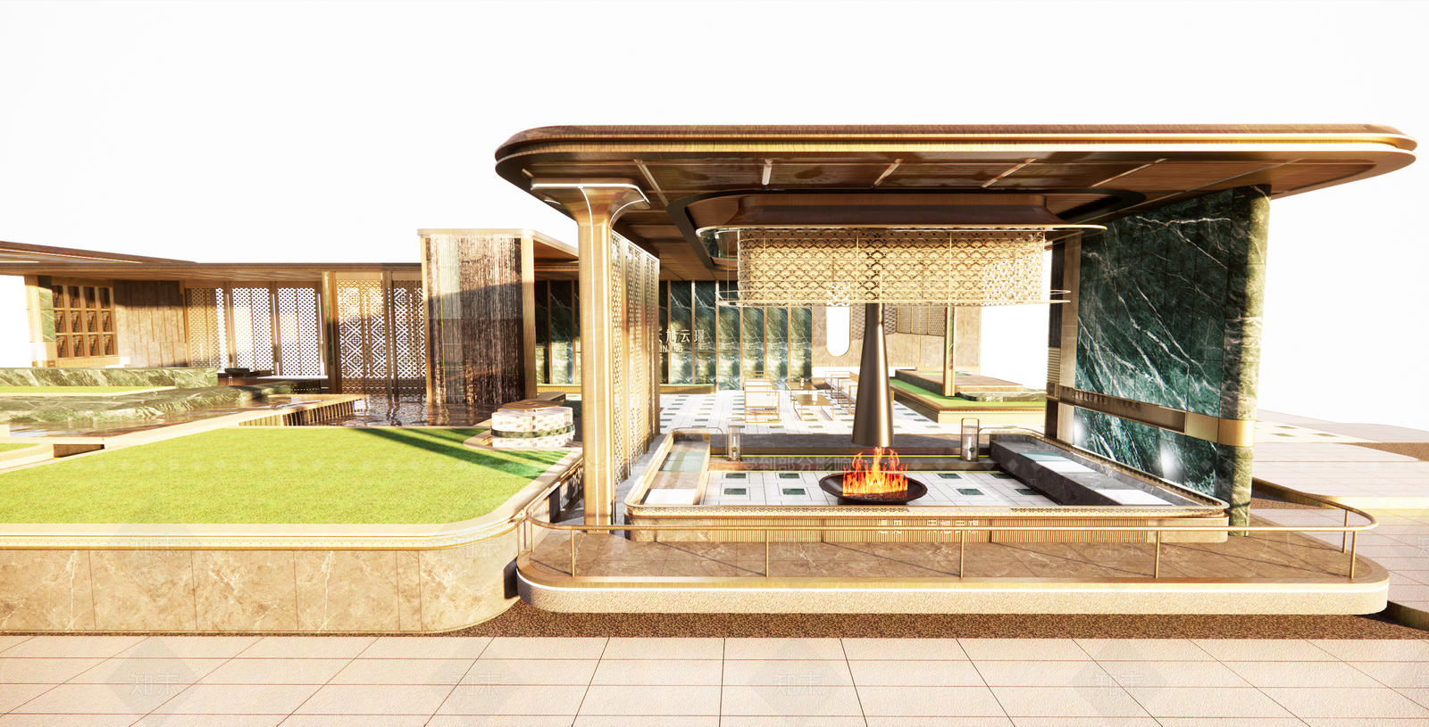 现代轻奢廊架SU模型下载【ID:1205854231】