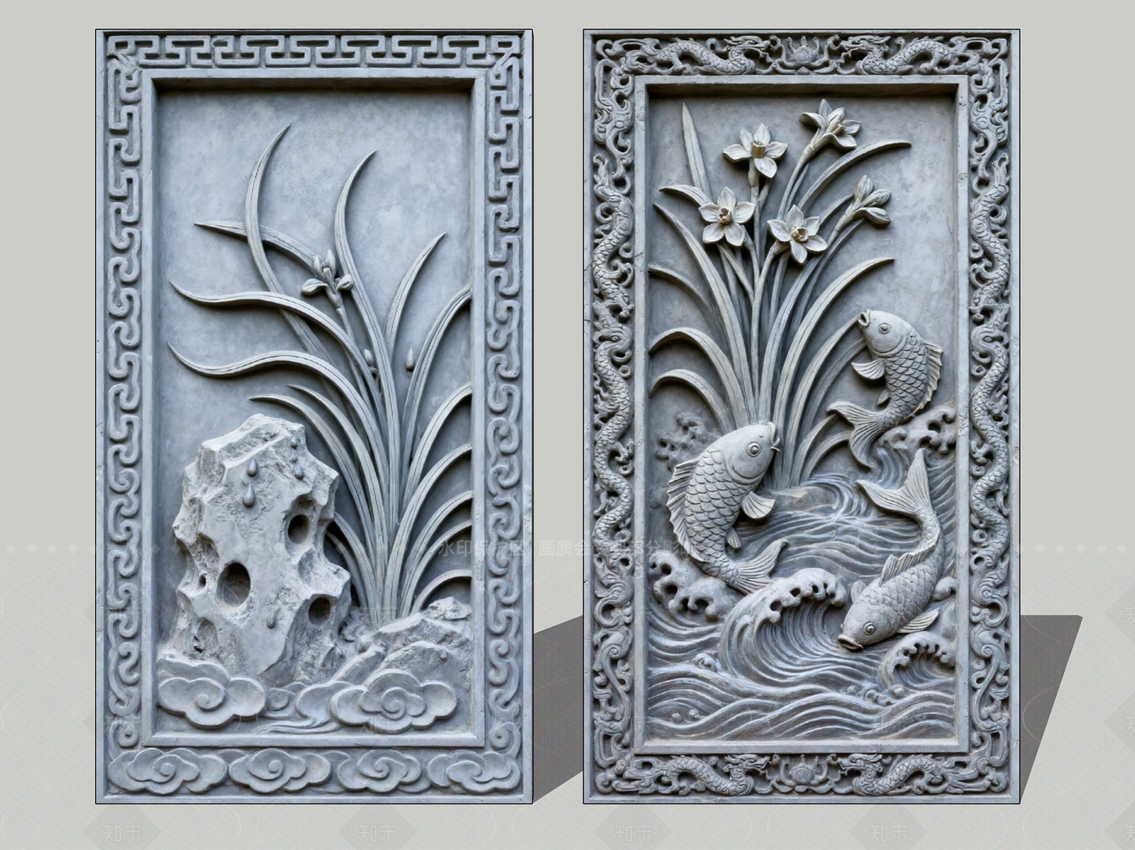 中式浮雕SU模型下载【ID:1205854208】