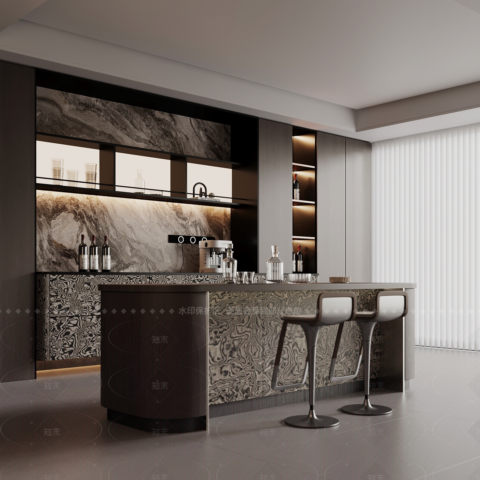 现代意式家居餐厅3D模型下载【ID:1205859153】