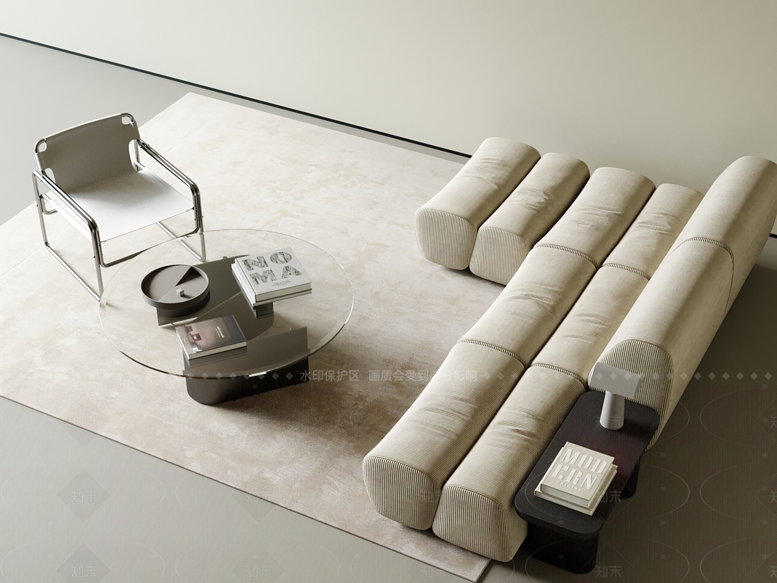 现代简约云朵沙发3D模型下载【ID:1205859447】