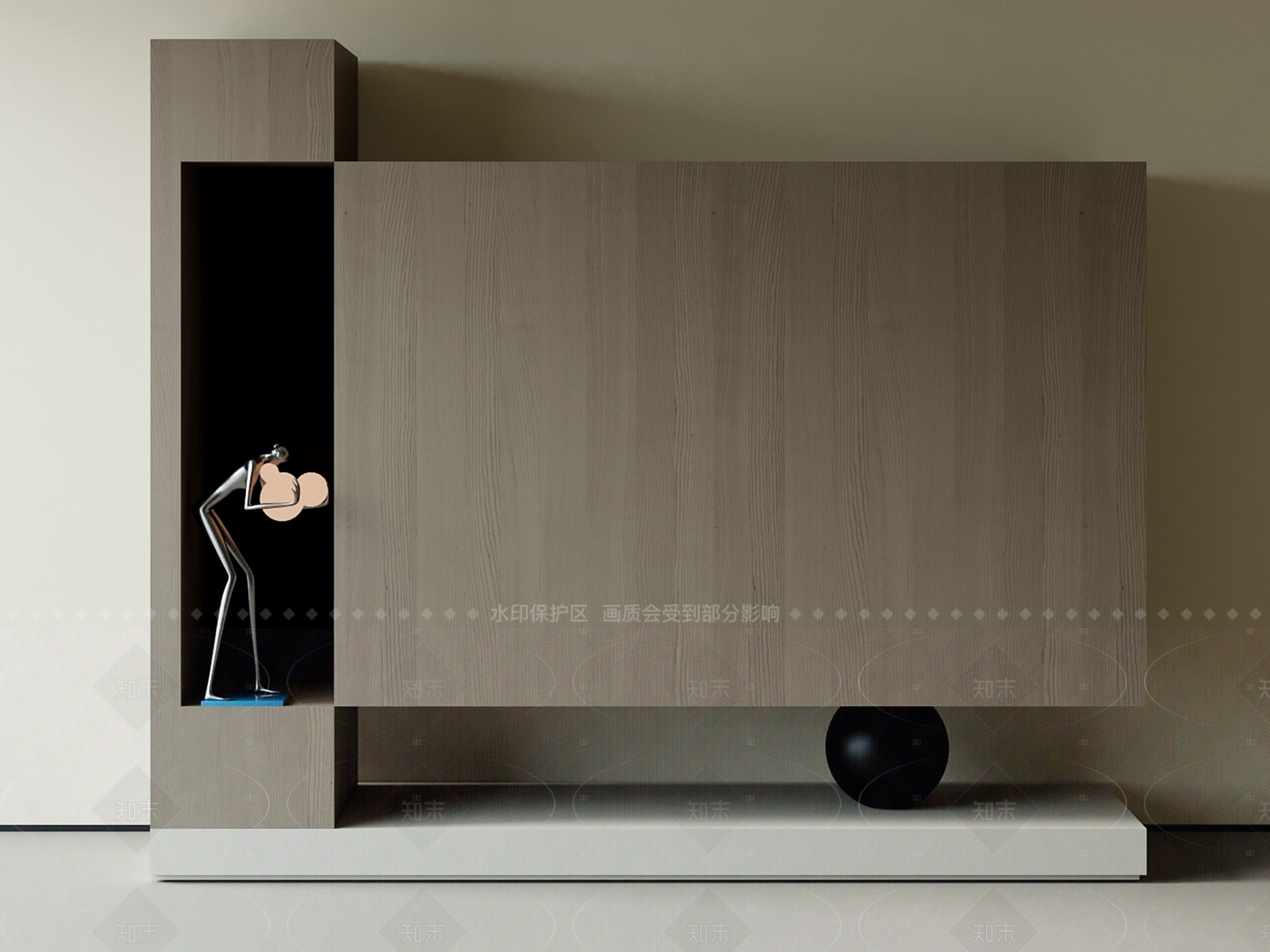 现代简约玄关柜3D模型下载【ID:1205860577】