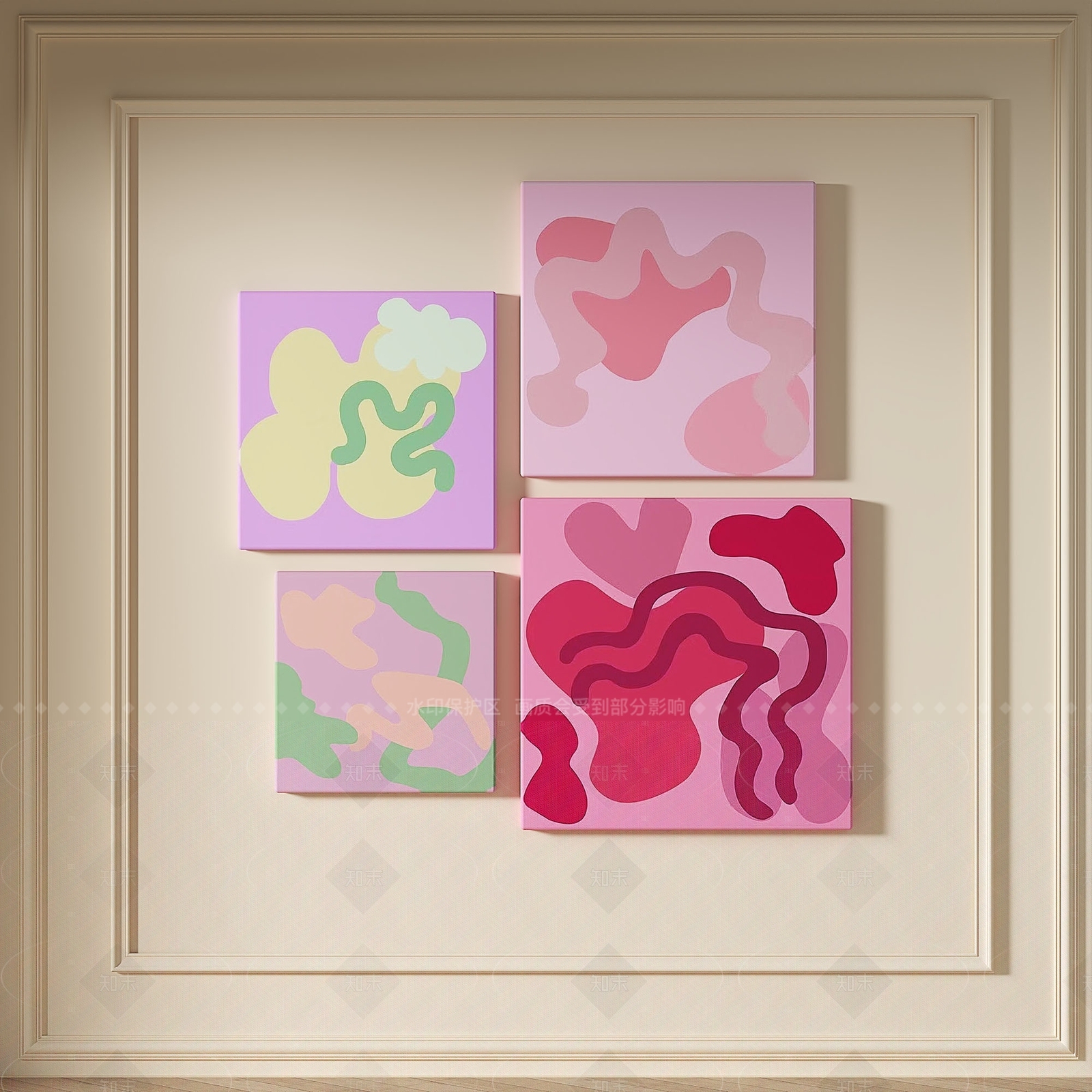 现代简约挂画3D模型下载【ID:1205860536】