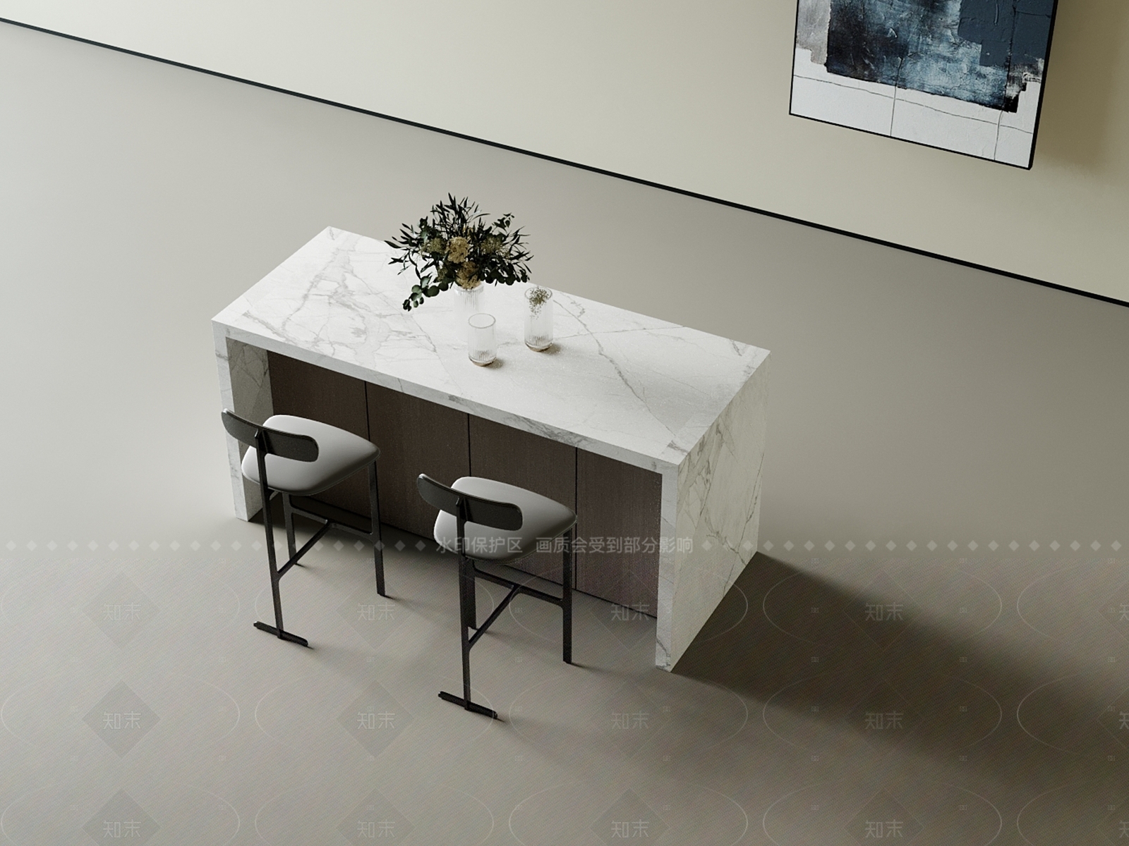 现代简约餐桌椅3D模型下载【ID:1205862159】