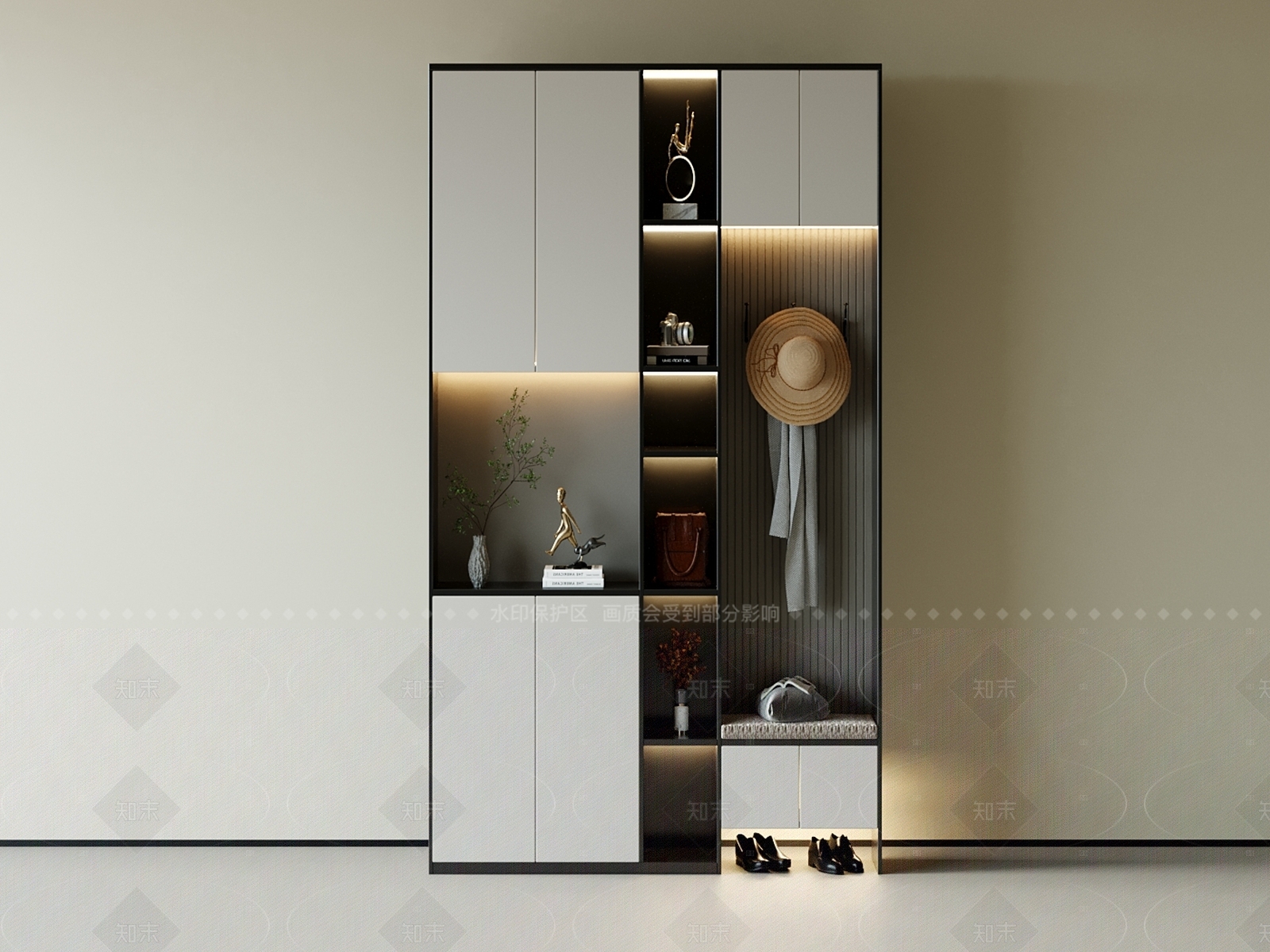 现代简约衣柜3D模型下载【ID:1205862456】