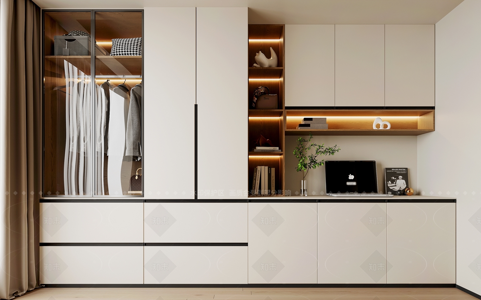 现代简约衣柜3D模型下载【ID:1205866827】