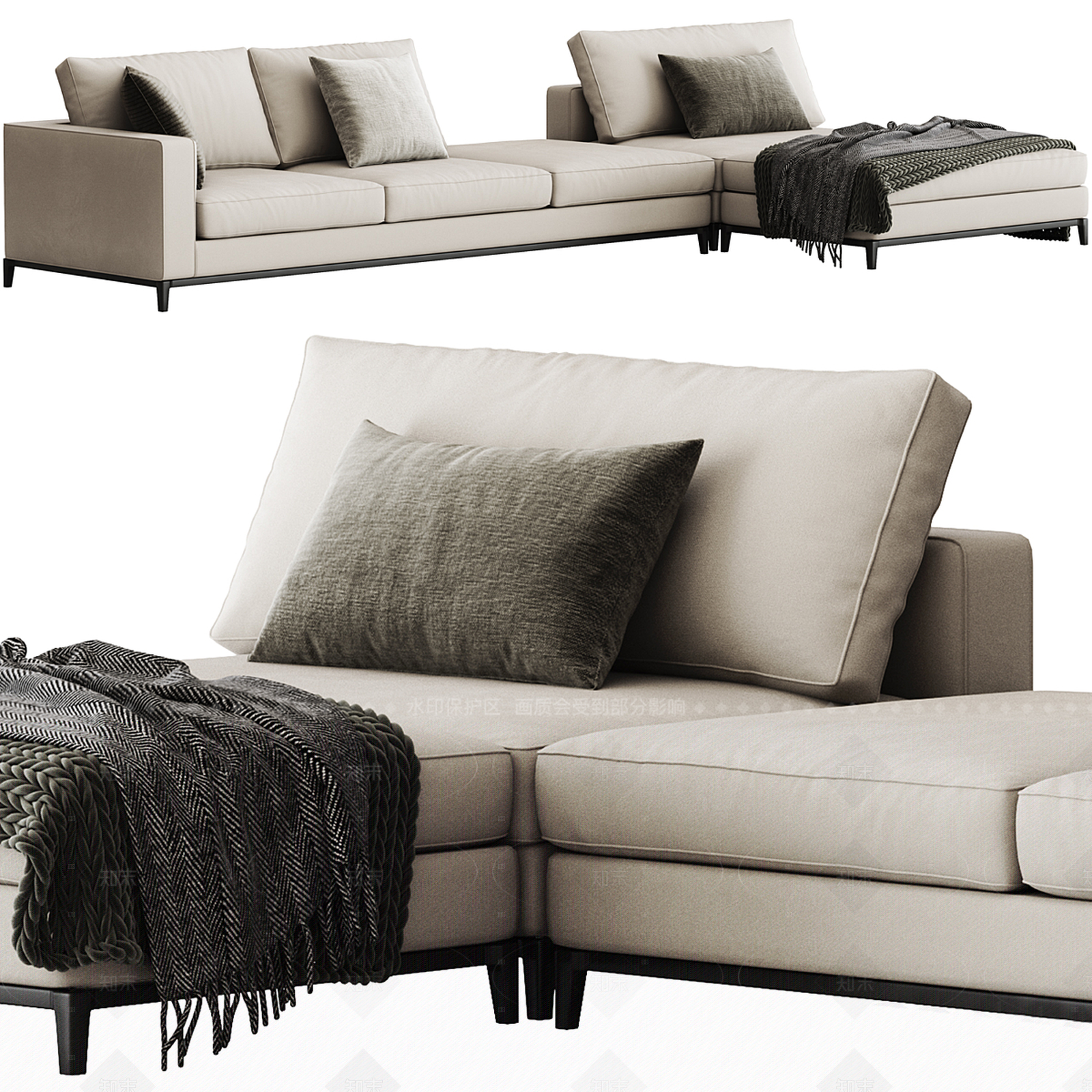 现代转角沙发3D模型下载【ID:1205865827】