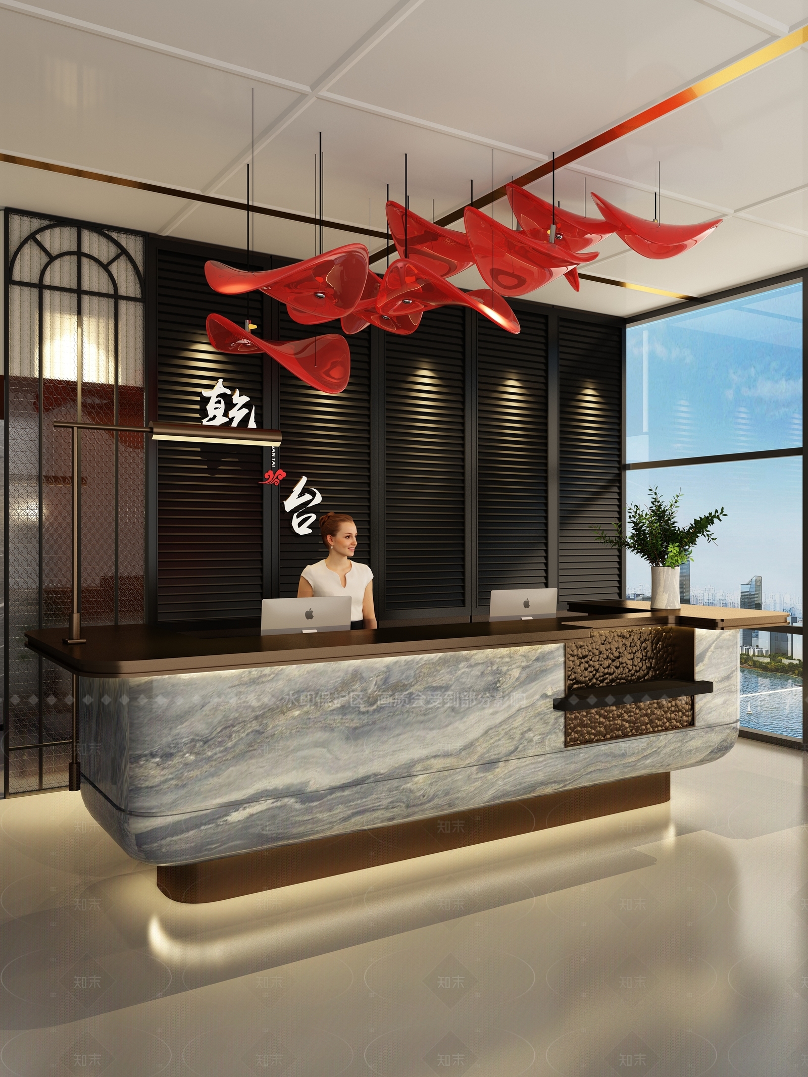 现代中式吧台3D模型下载【ID:1205869495】