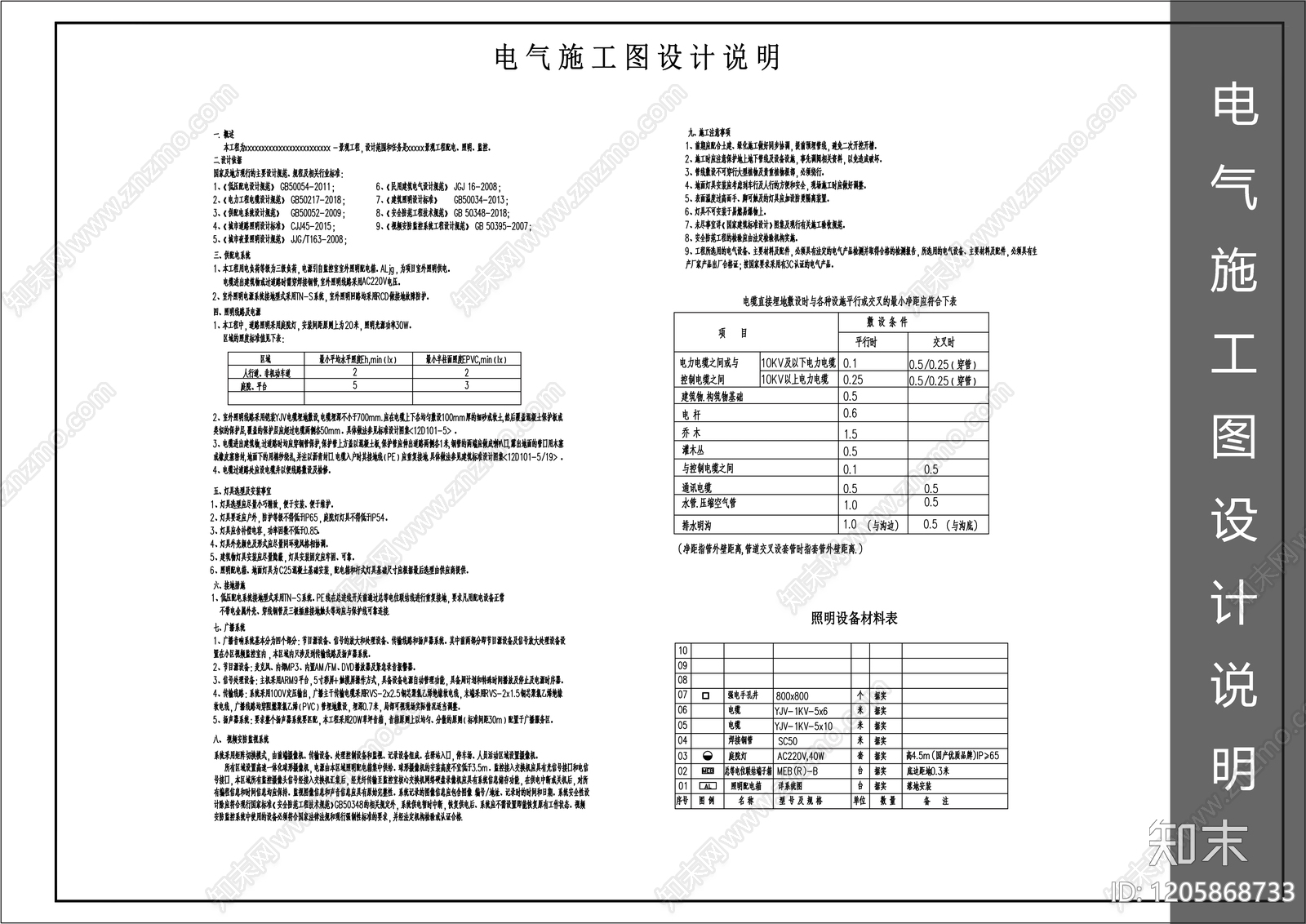现代设计说明cad施工图下载【ID:1205868733】