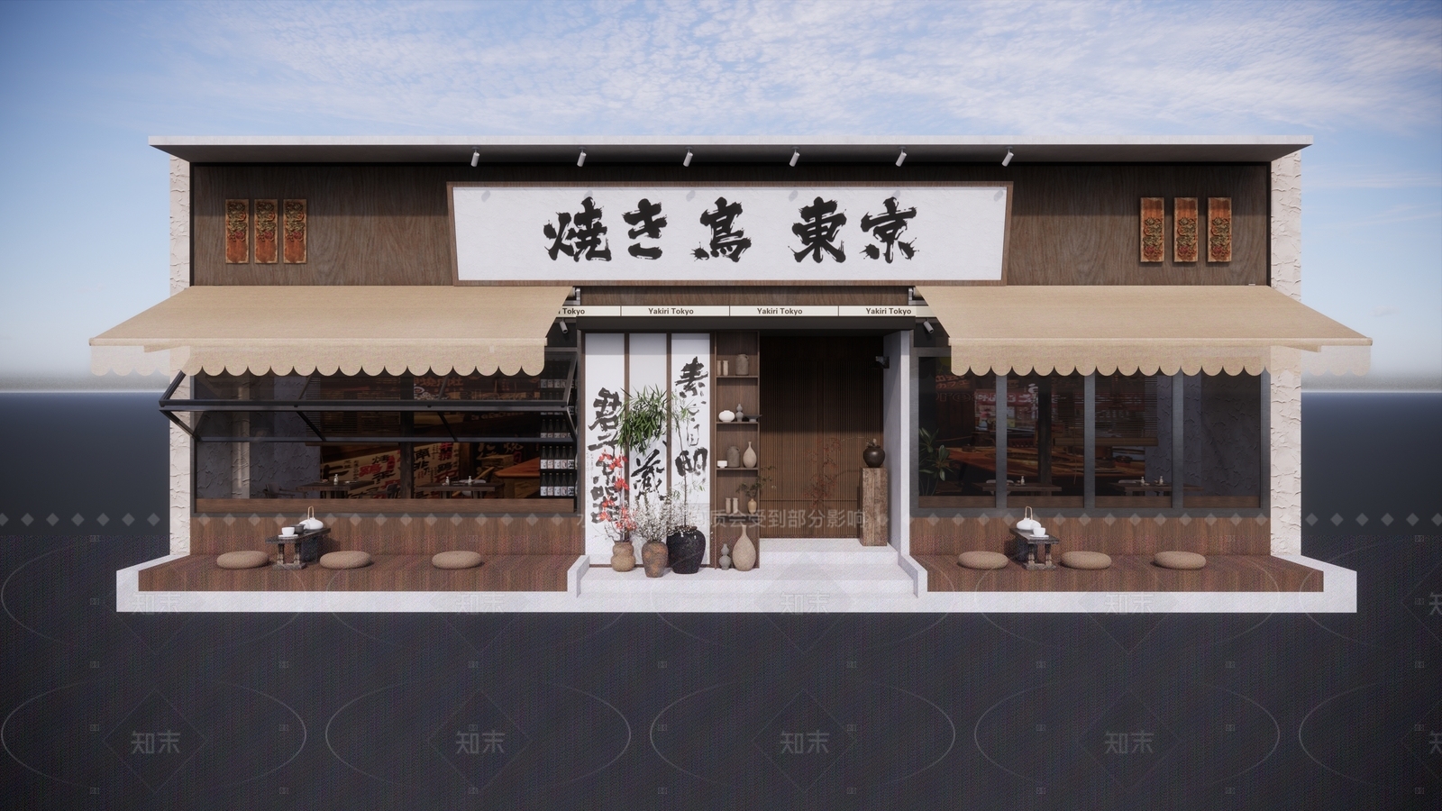 日式侘寂日料店SU模型下载【ID:1205869734】