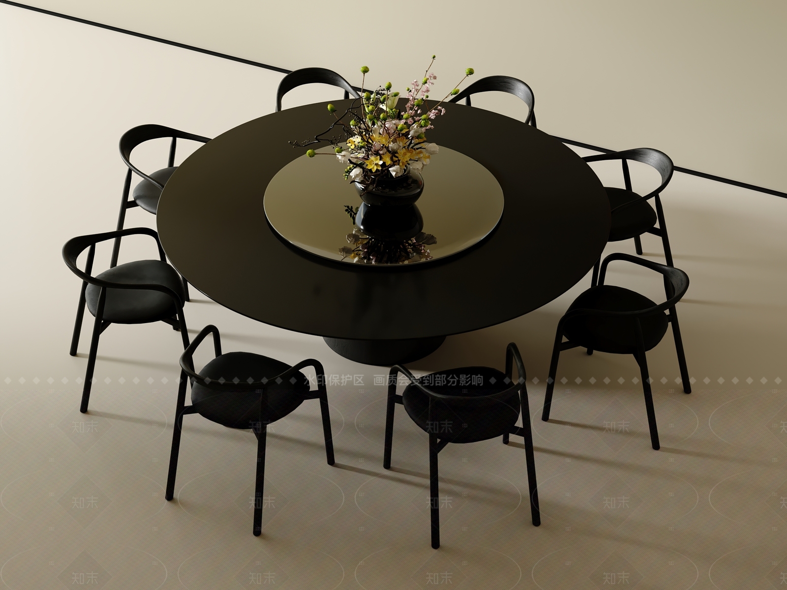 现代餐桌椅3D模型下载【ID:1205870642】