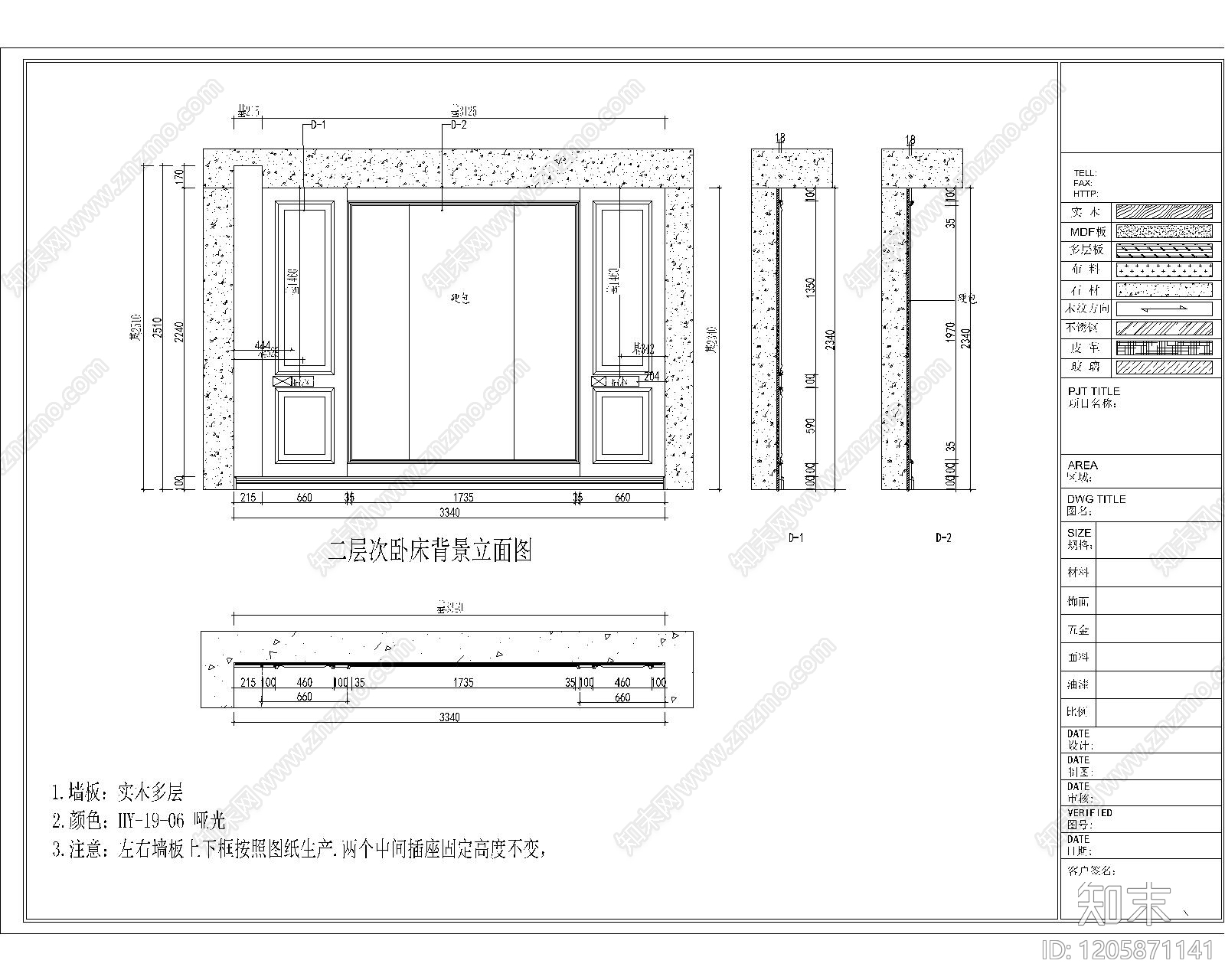 背景墙节点cad施工图下载【ID:1205871141】