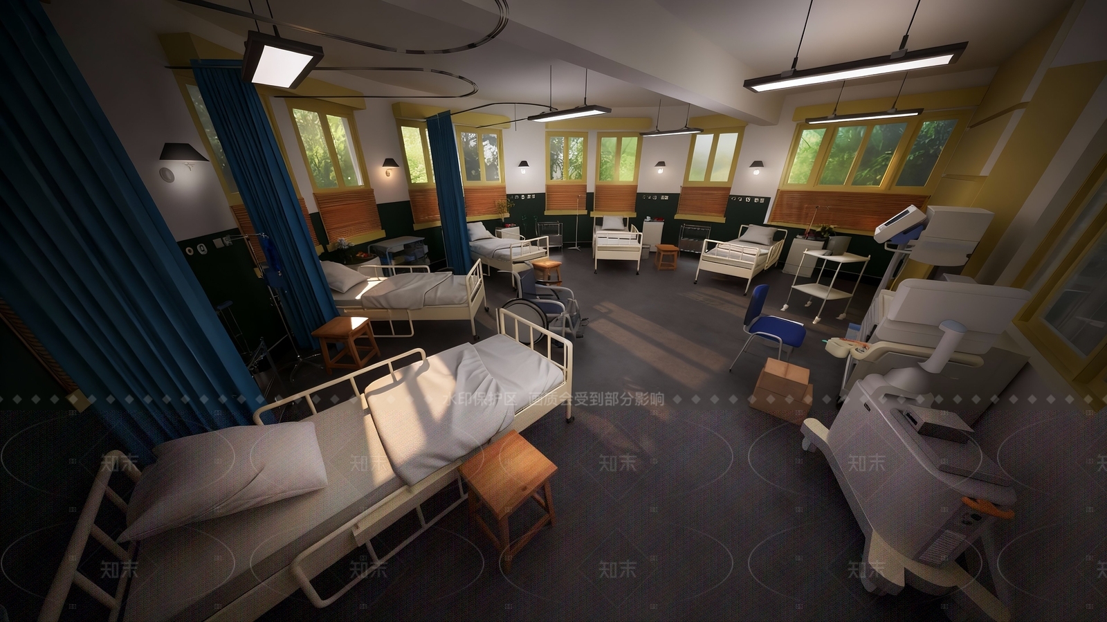 现代复古医院SU模型下载【ID:1205871764】