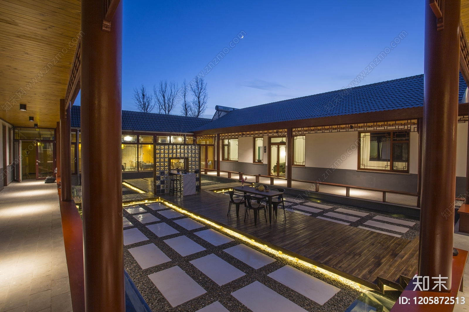 新中式现代民宿建筑下载【ID:1205872513】