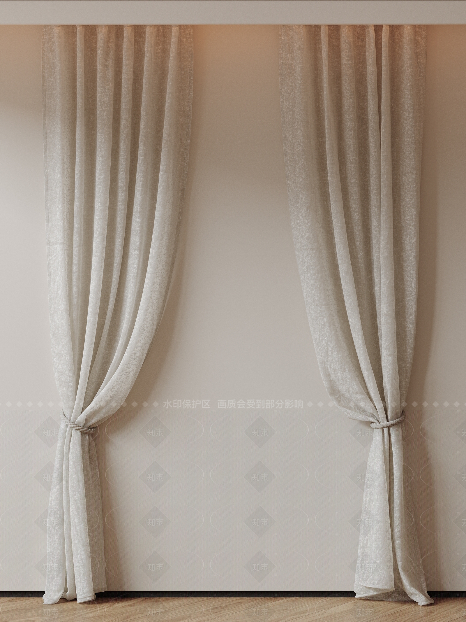 现代极简通用窗帘3D模型下载【ID:1205876776】