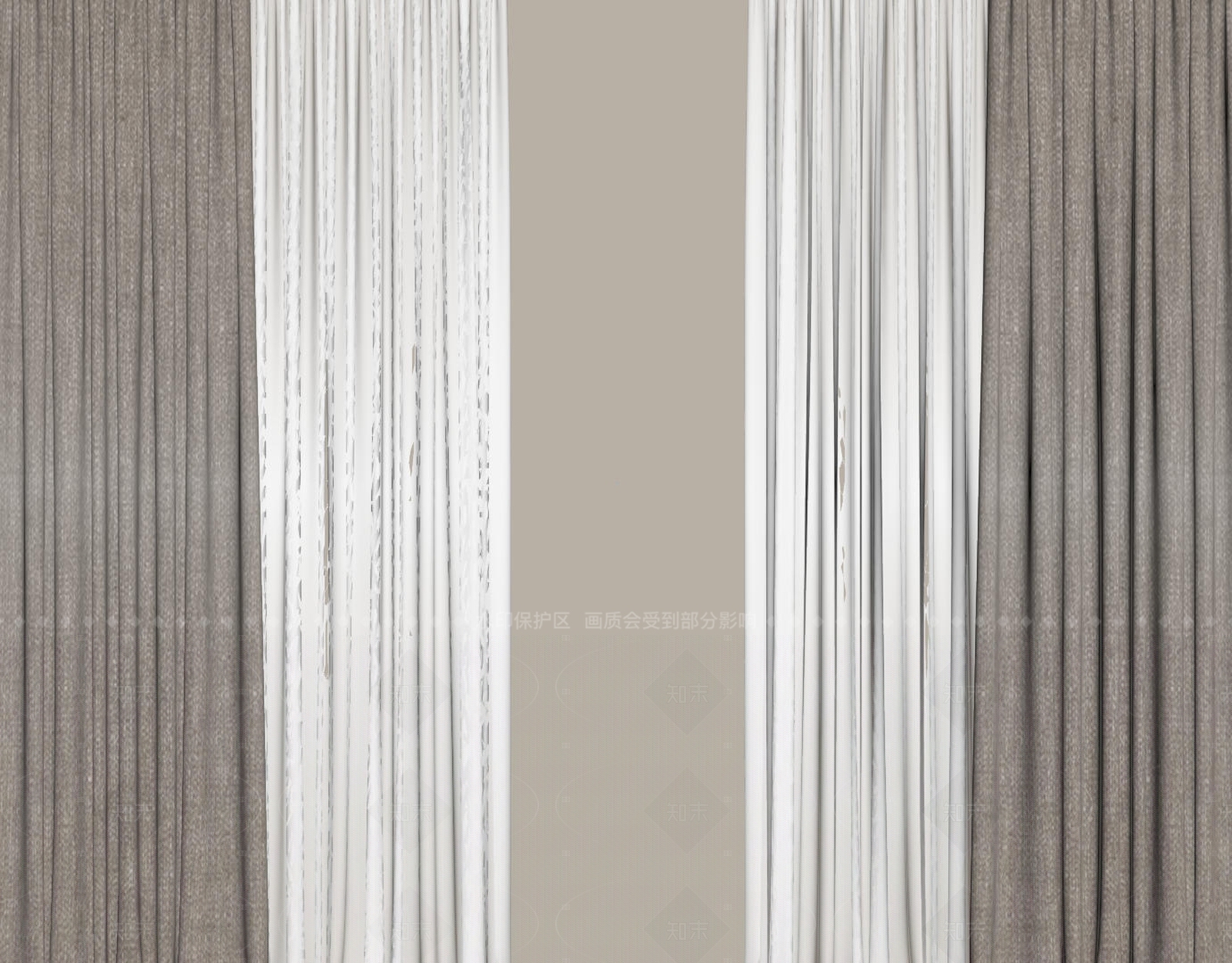 现代极简窗帘SU模型下载【ID:1205878183】