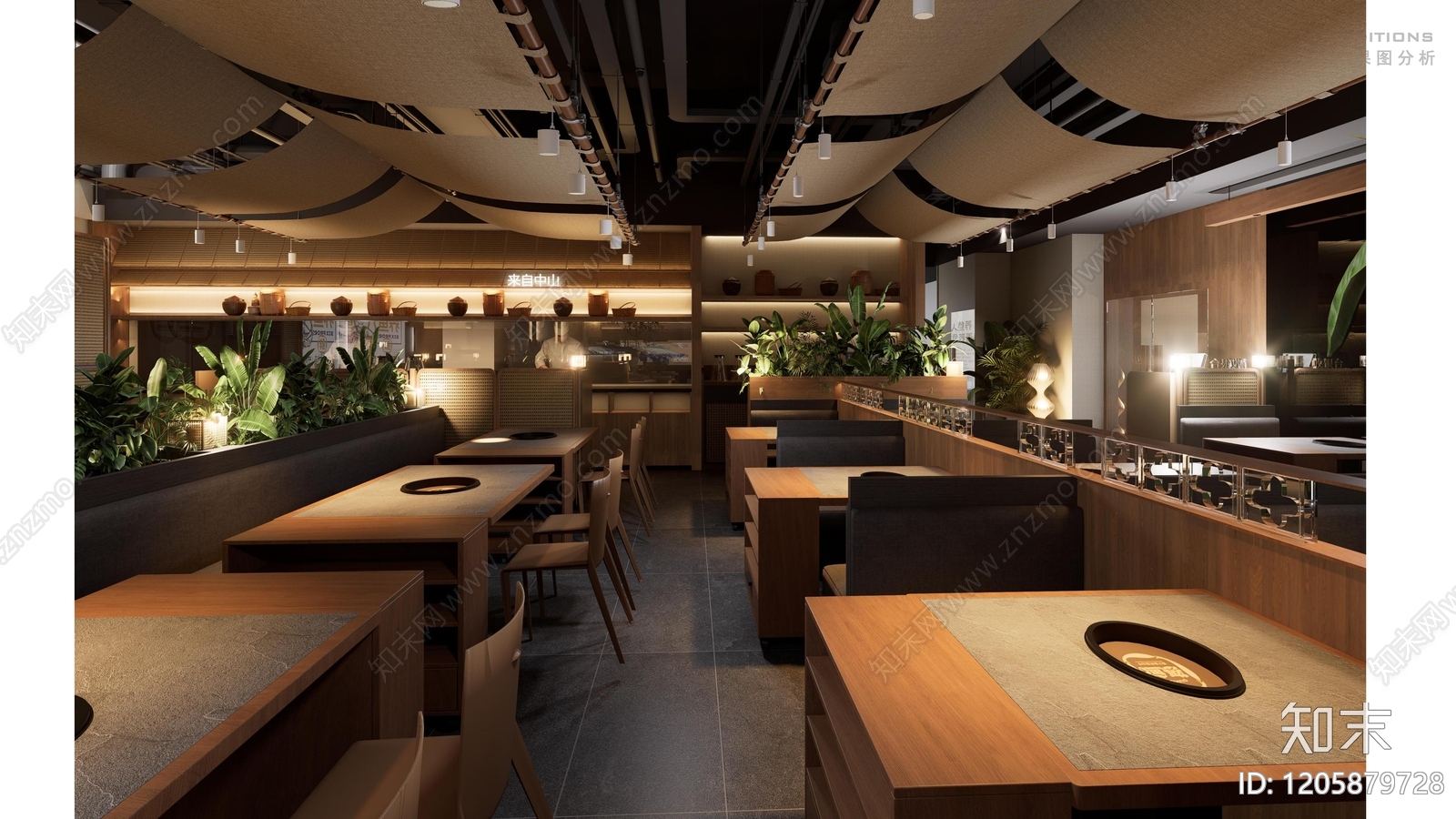 现代新中式火锅店cad施工图下载【ID:1205879728】