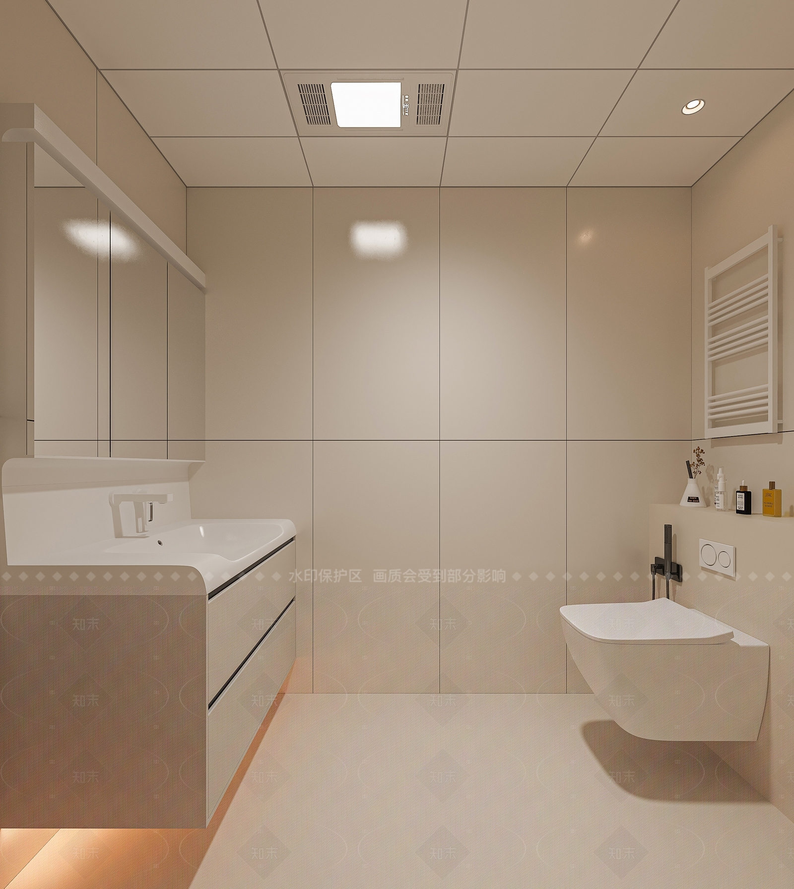 奶油卫生间3D模型下载【ID:1205879843】