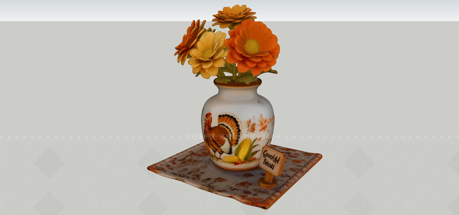 现代新中式花瓶SU模型下载【ID:1205880478】