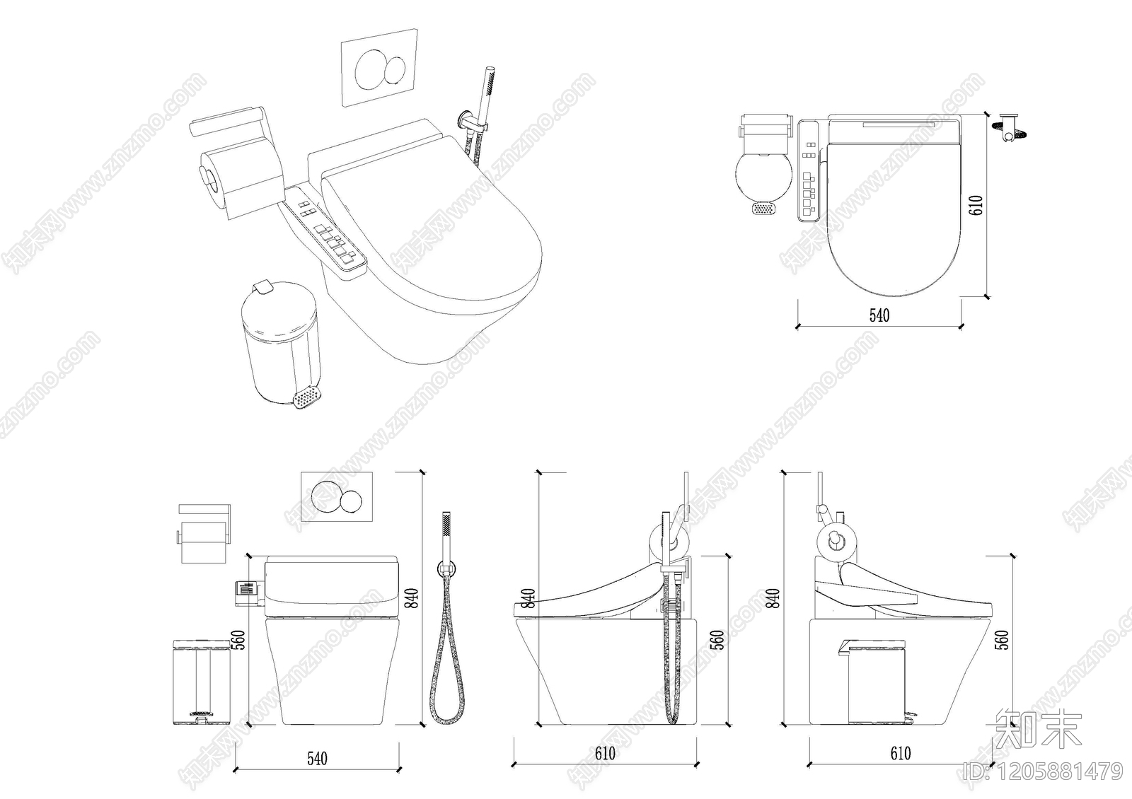 电器三视图施工图下载【ID:1205881479】