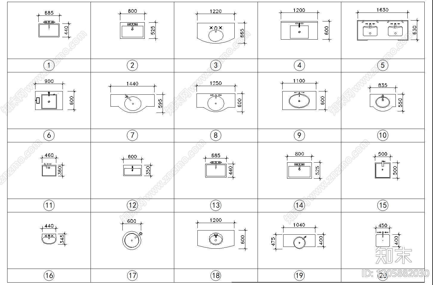 现代桌椅施工图下载【ID:1205882030】