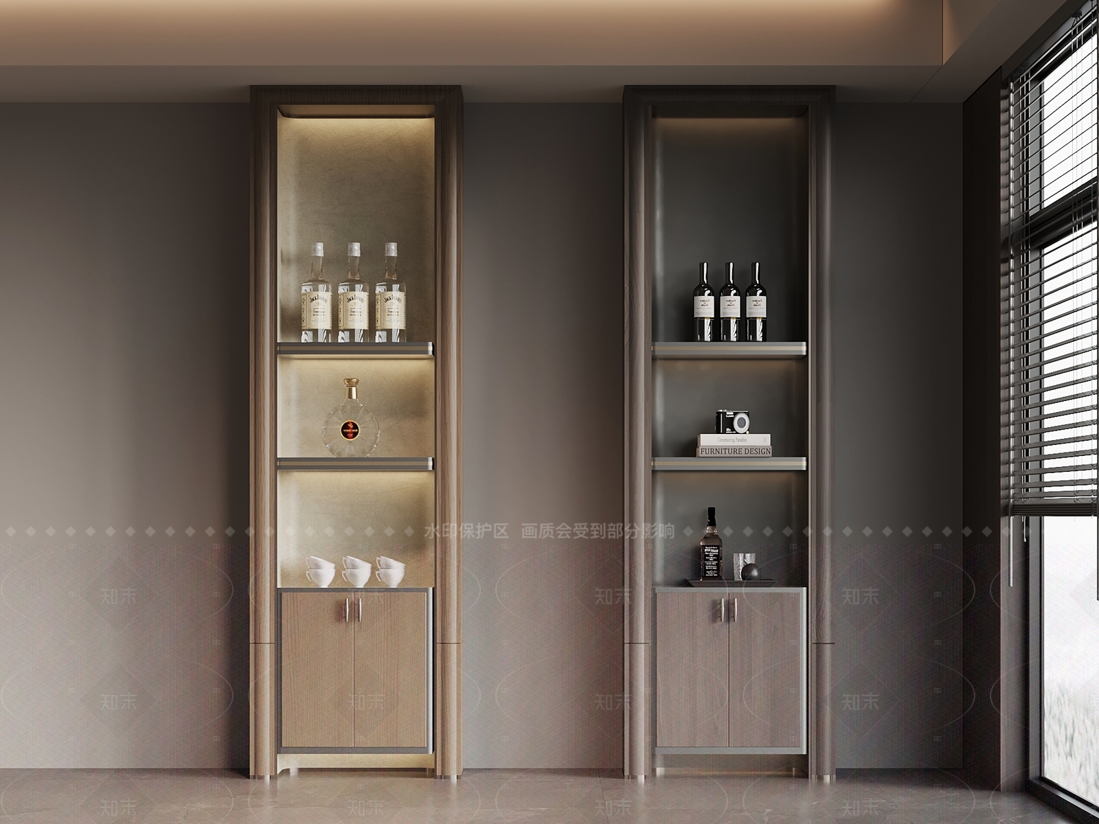 现代意式酒架3D模型下载【ID:1205882138】