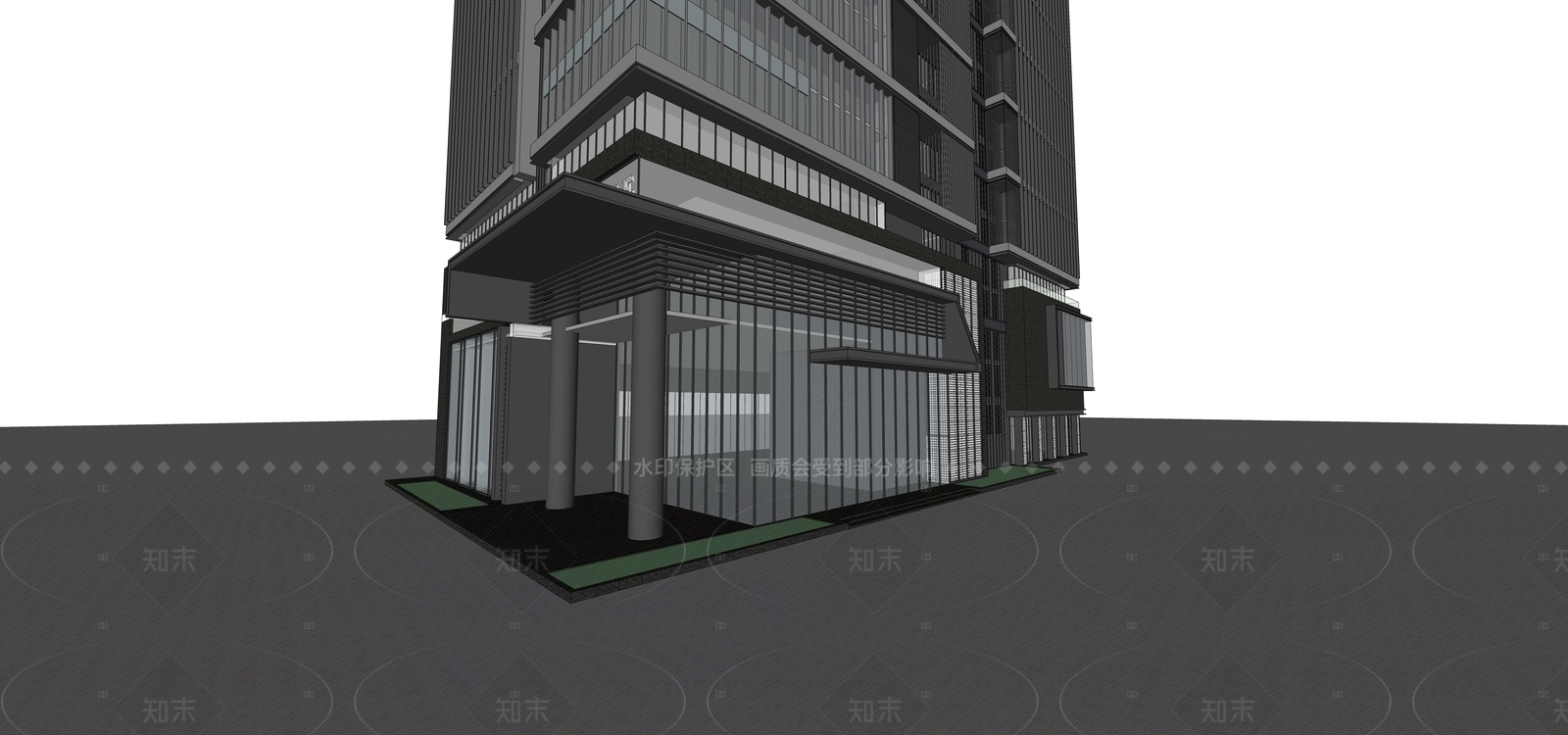 现代酒店建筑SU模型下载【ID:1205883762】