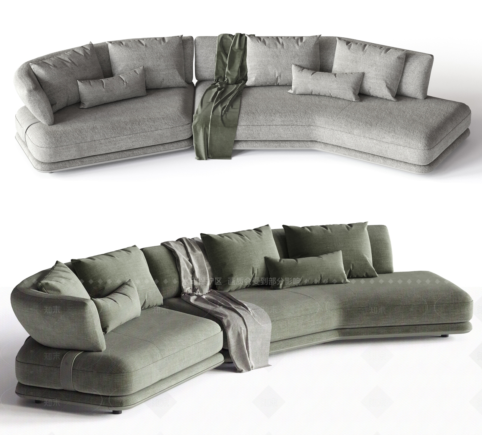 现代中古多人沙发3D模型下载【ID:1205885403】