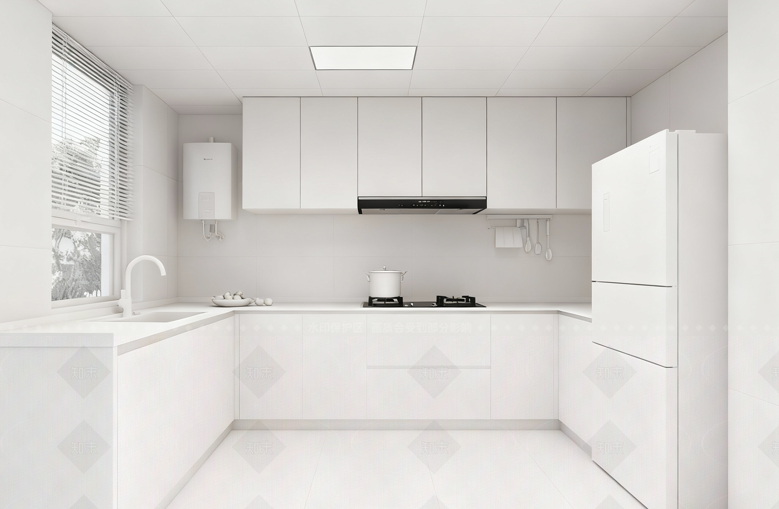 现代简约封闭式厨房3D模型下载【ID:1205885455】