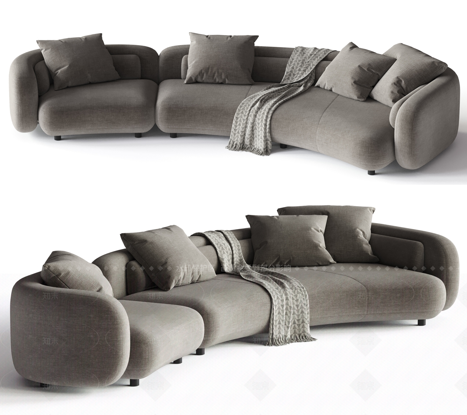 现代中古多人沙发3D模型下载【ID:1205885478】