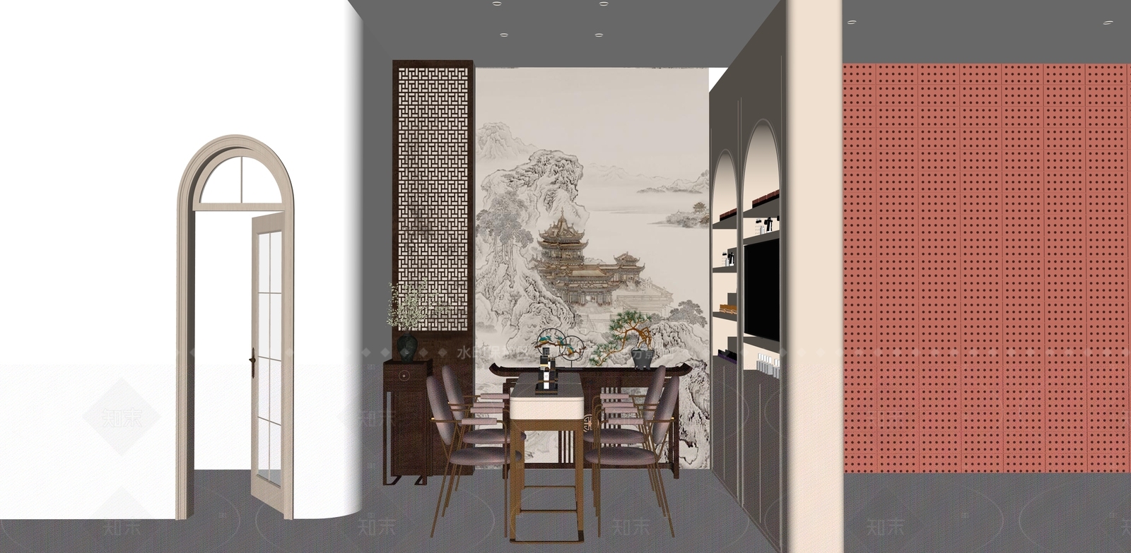 现代新中式美妆店SU模型下载【ID:1205886135】