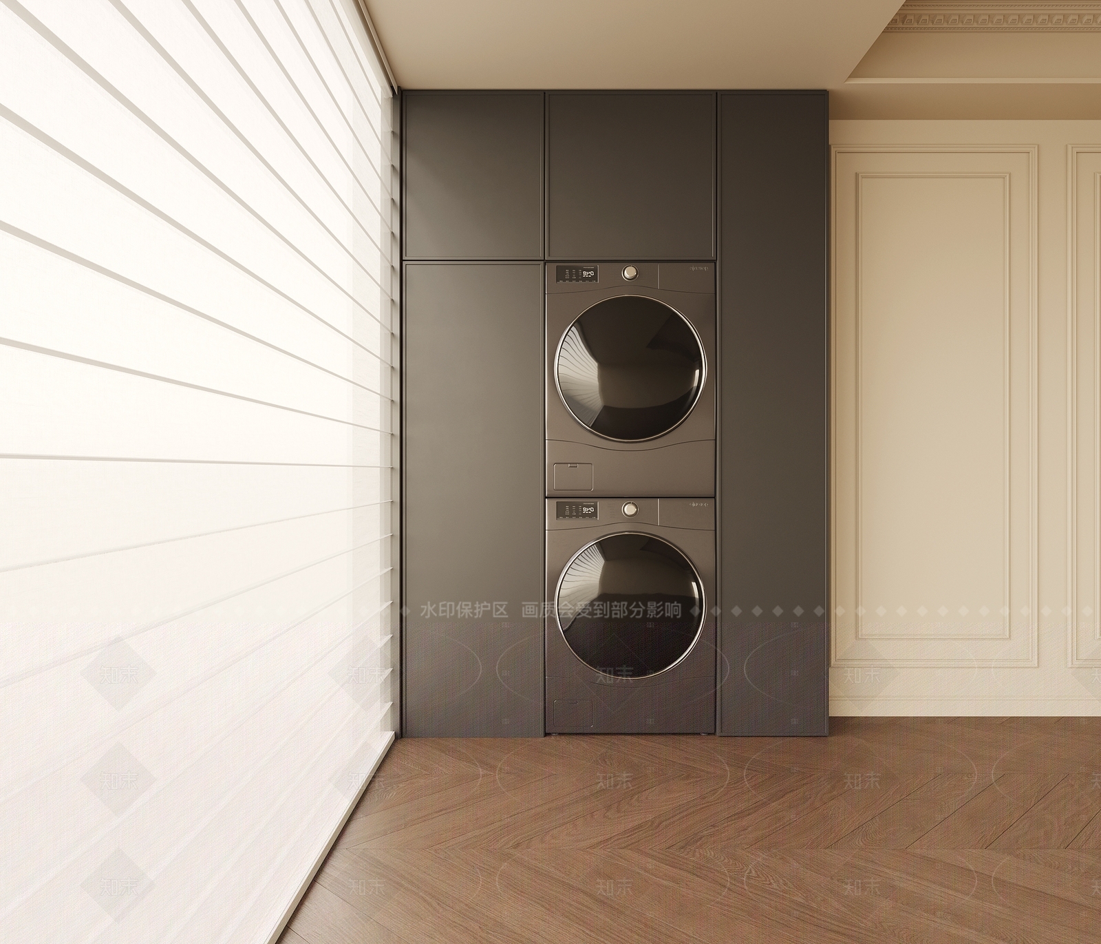 法式复古洗衣机柜3D模型下载【ID:1205886784】