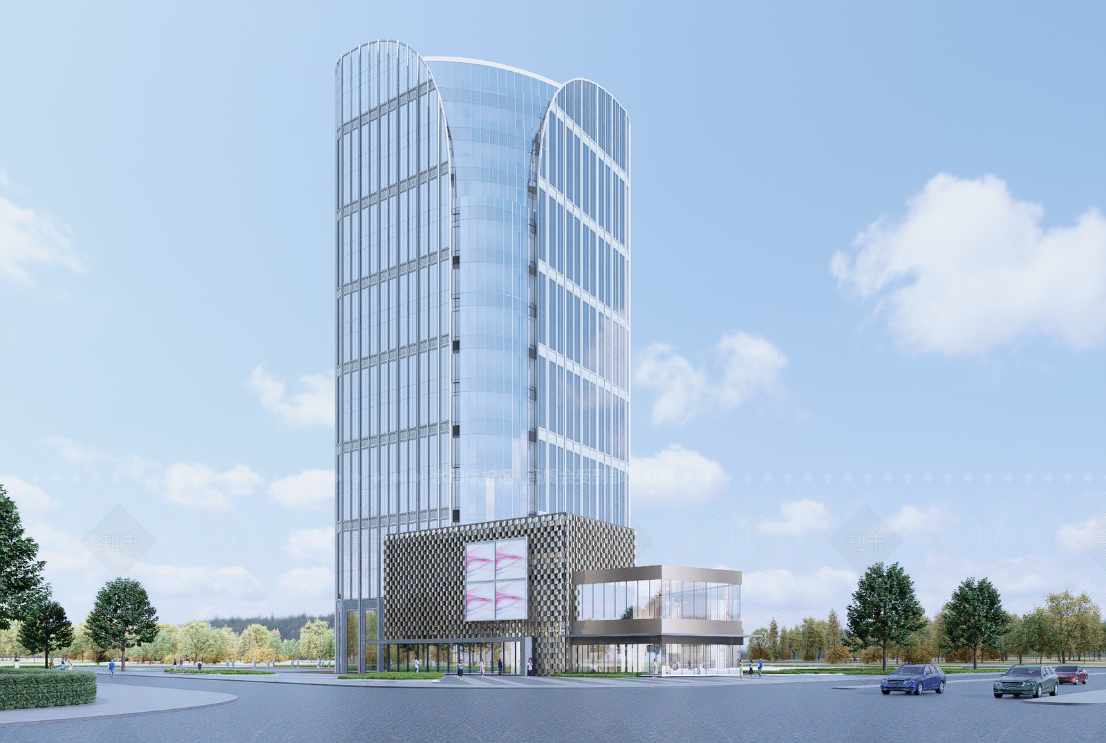 现代酒店建筑SU模型下载【ID:1205886891】