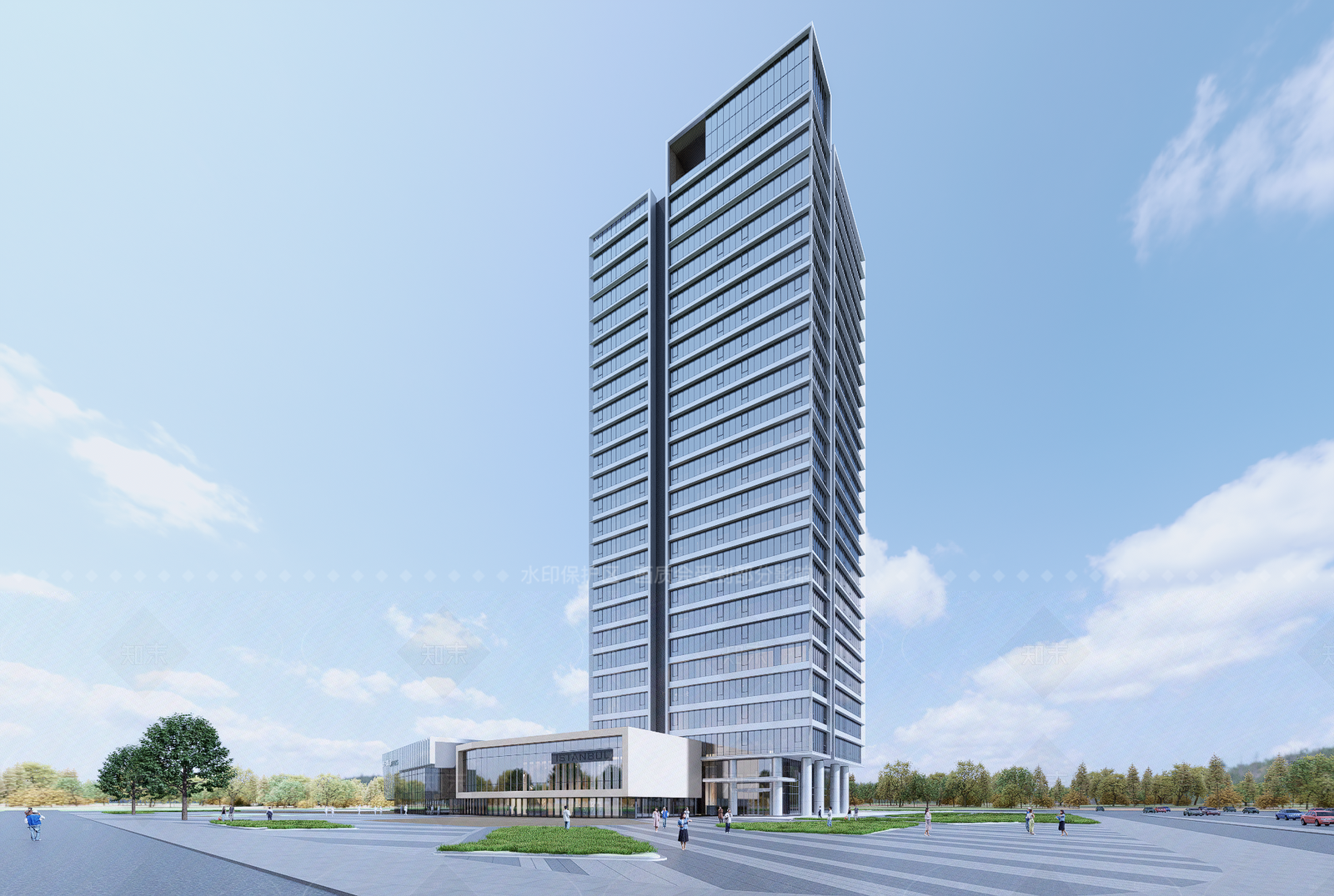 现代酒店建筑SU模型下载【ID:1205886910】