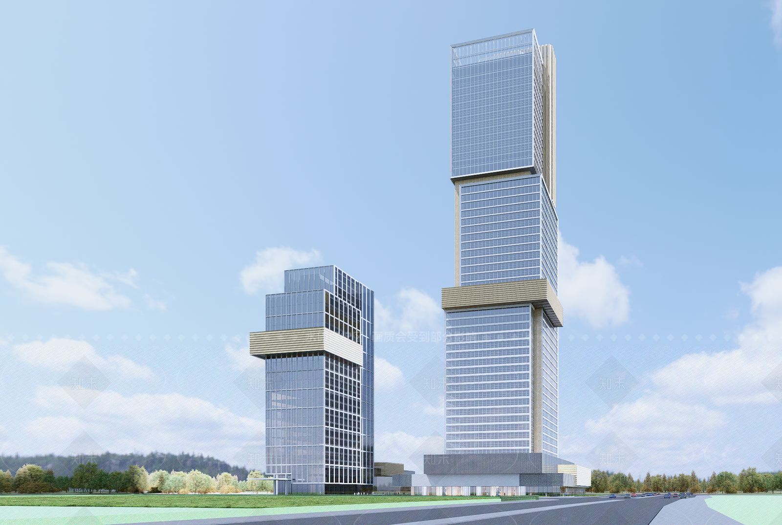 现代酒店建筑SU模型下载【ID:1205887283】