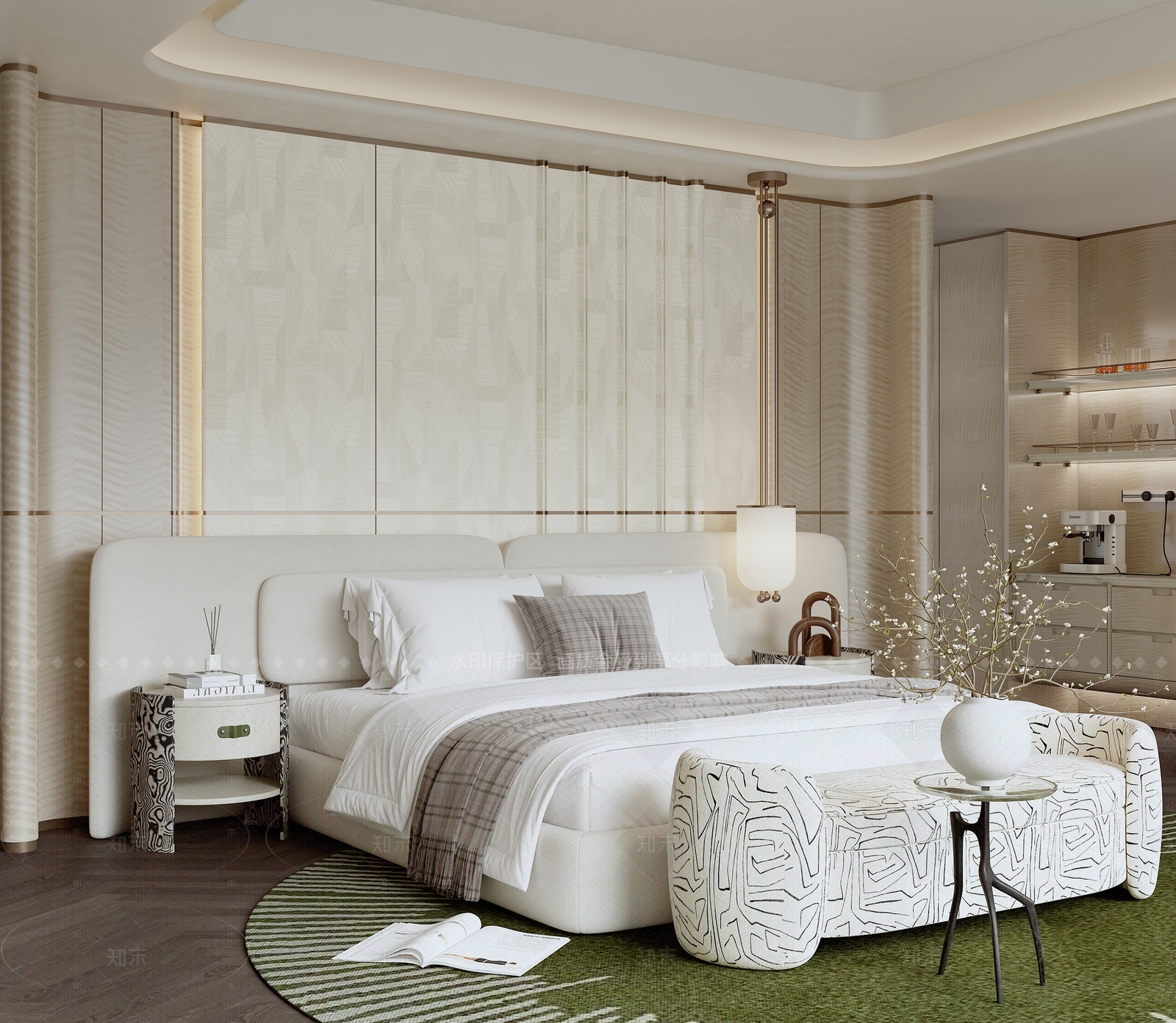 轻奢家居卧室3D模型下载【ID:1205889056】