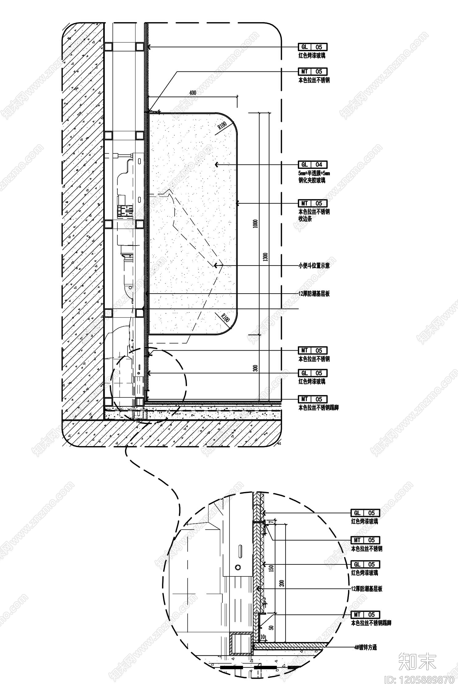 卫生间隔断施工图下载【ID:1205889870】