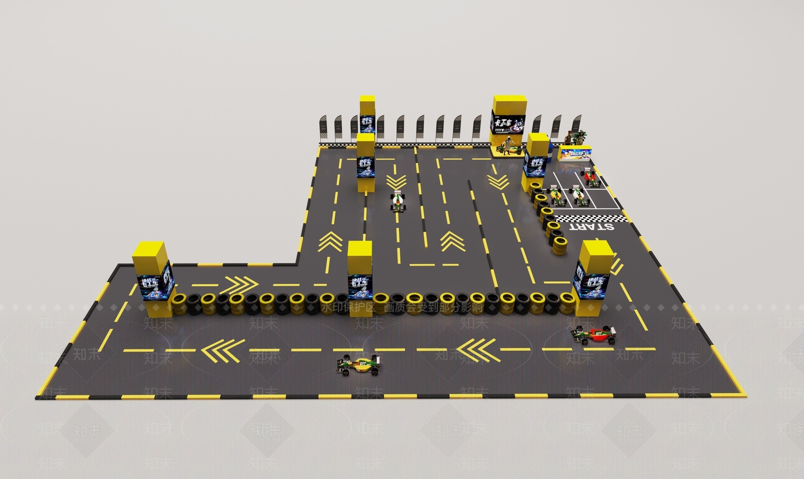 工业风卡丁车赛道3D模型下载【ID:1205890647】