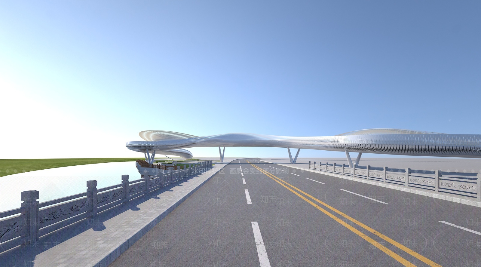 现代景观桥3D模型下载【ID:1205890976】