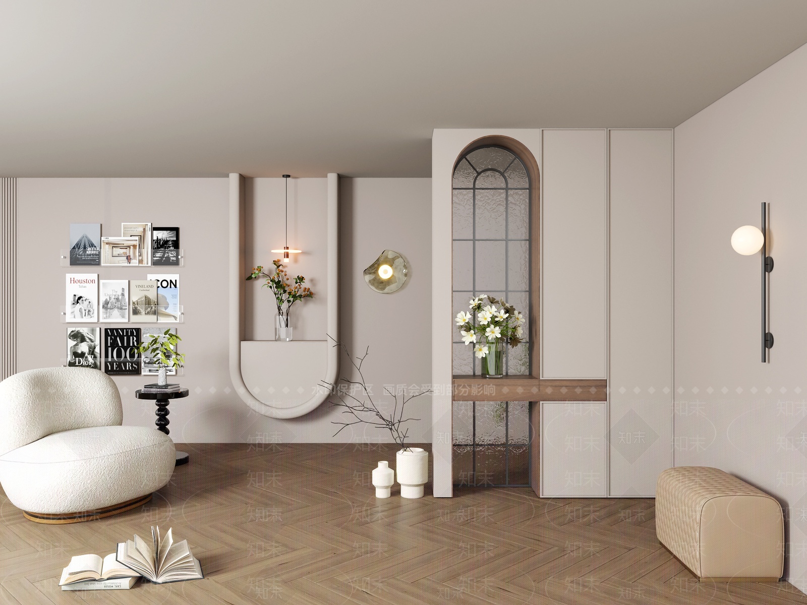 法式玄关鞋柜3D模型下载【ID:1205891651】