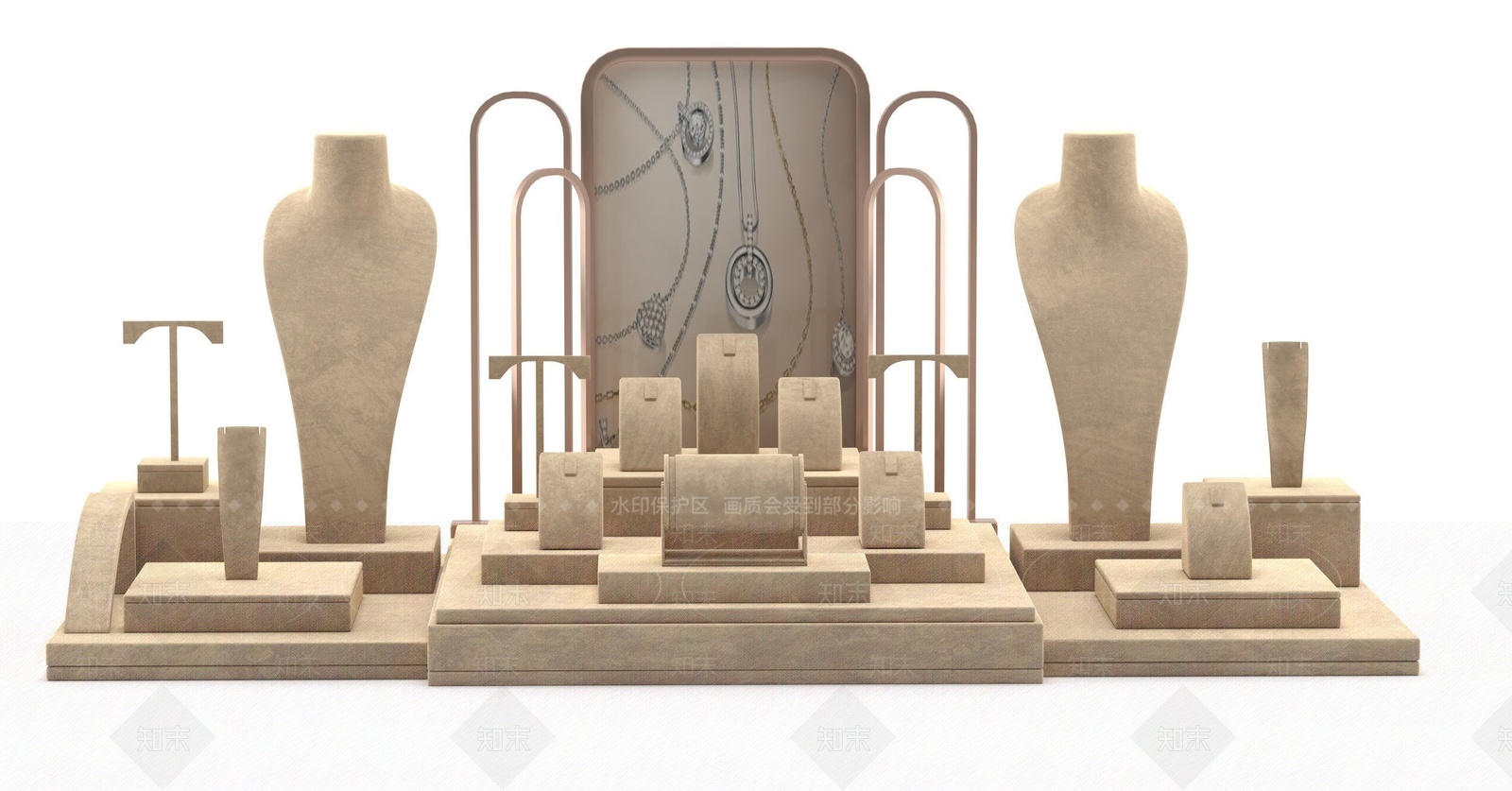 现代珠宝展示配件3D模型下载【ID:1205892026】