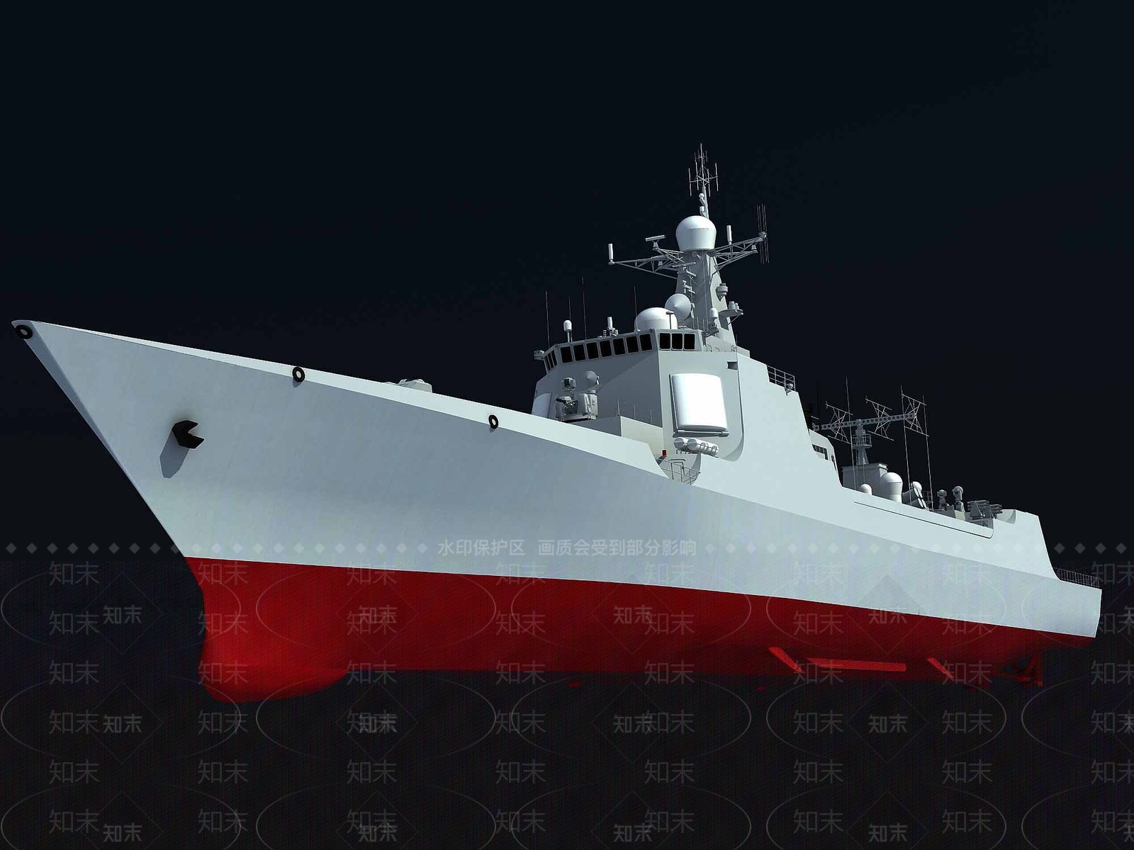 现代052C级驱逐舰3D模型下载【ID:1205893054】