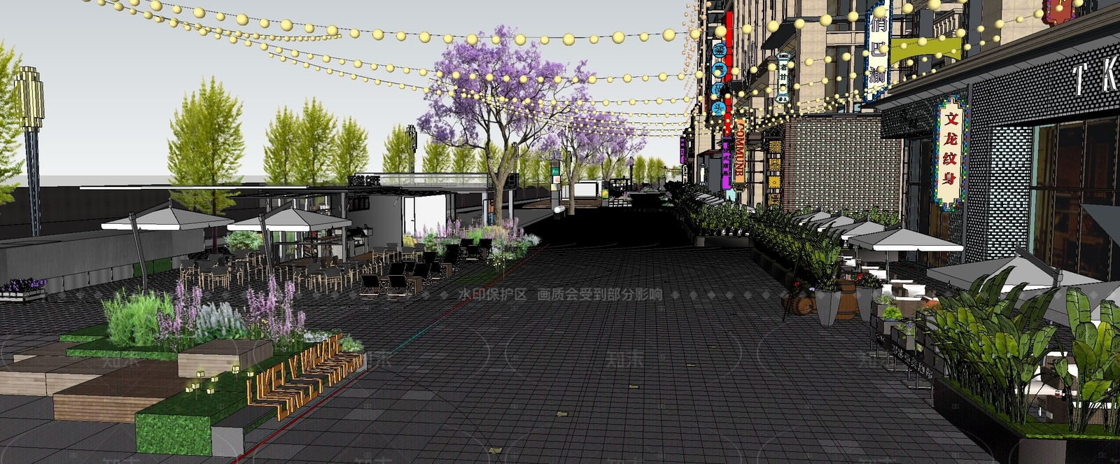 现代商业综合体景观SU模型下载【ID:1205893964】