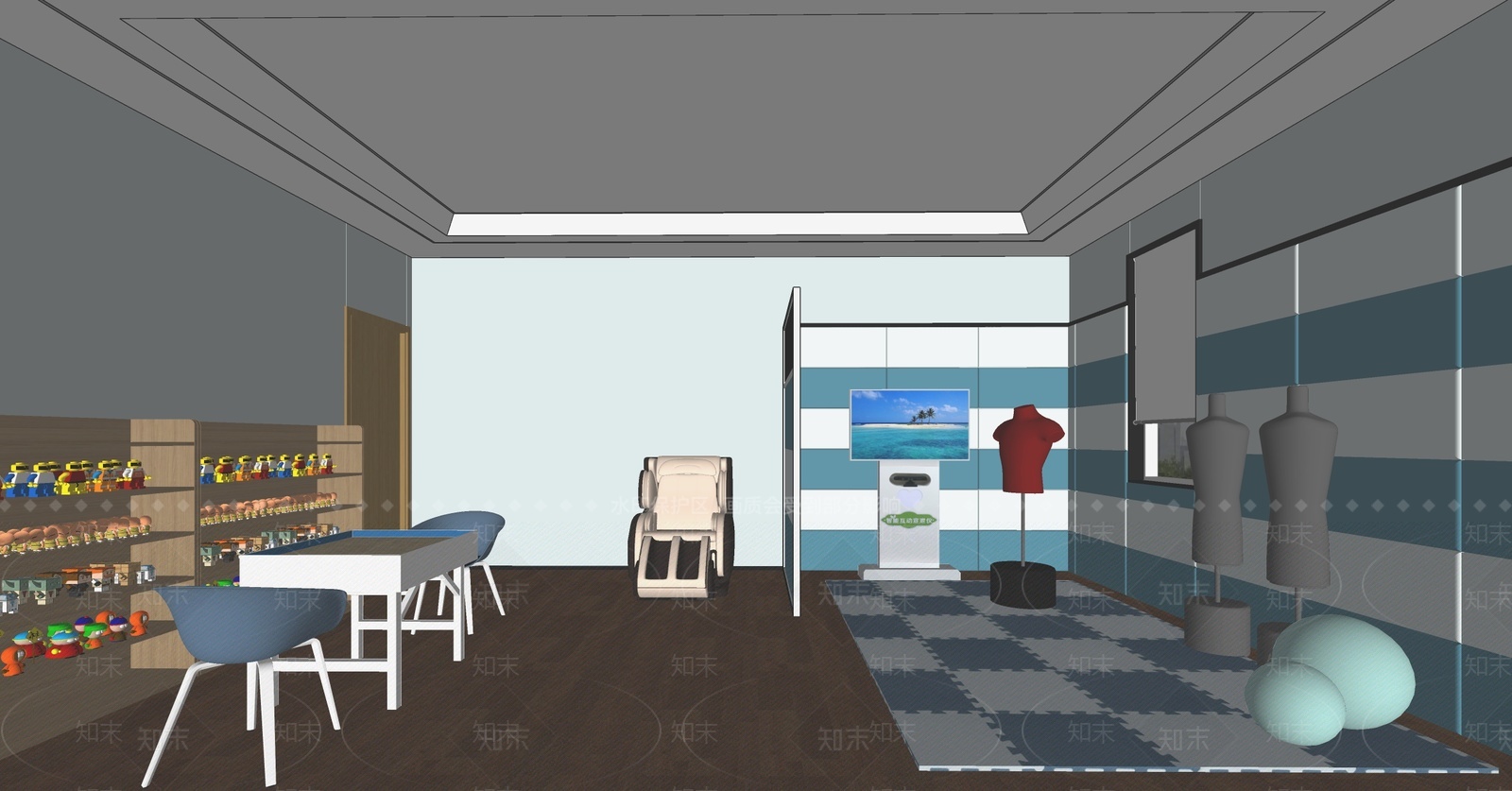 现代学校宣泄室SU模型下载【ID:1205894038】