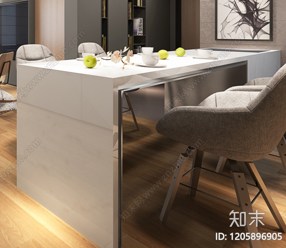 餐厅家具施工图下载【ID:1205896905】