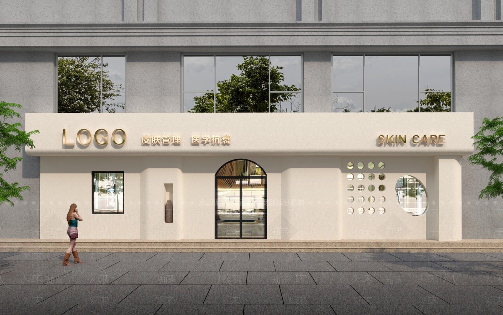 现代美容店门头3D模型下载【ID:1205897936】