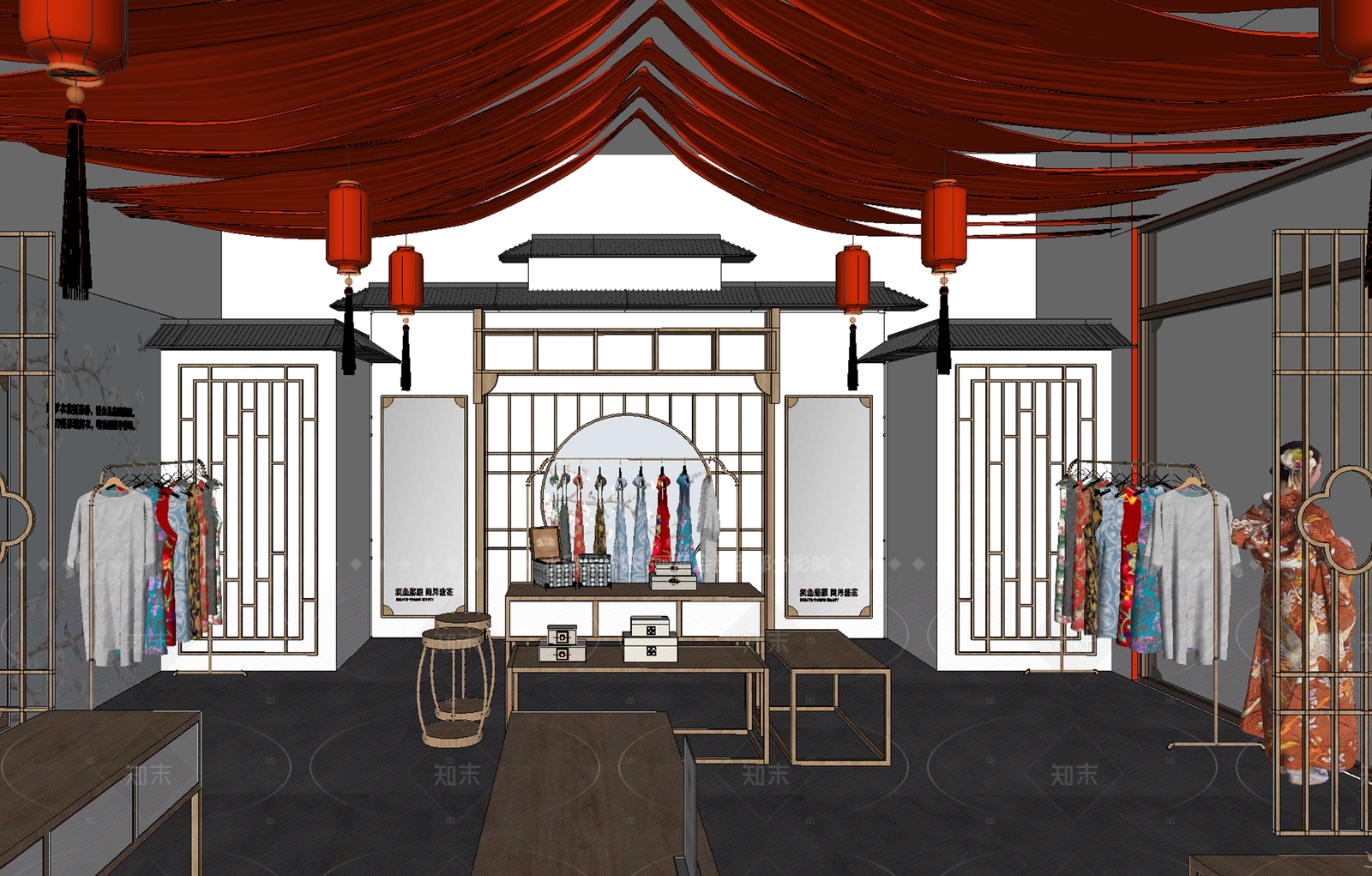 新中式中式其他店铺SU模型下载【ID:1205956154】
