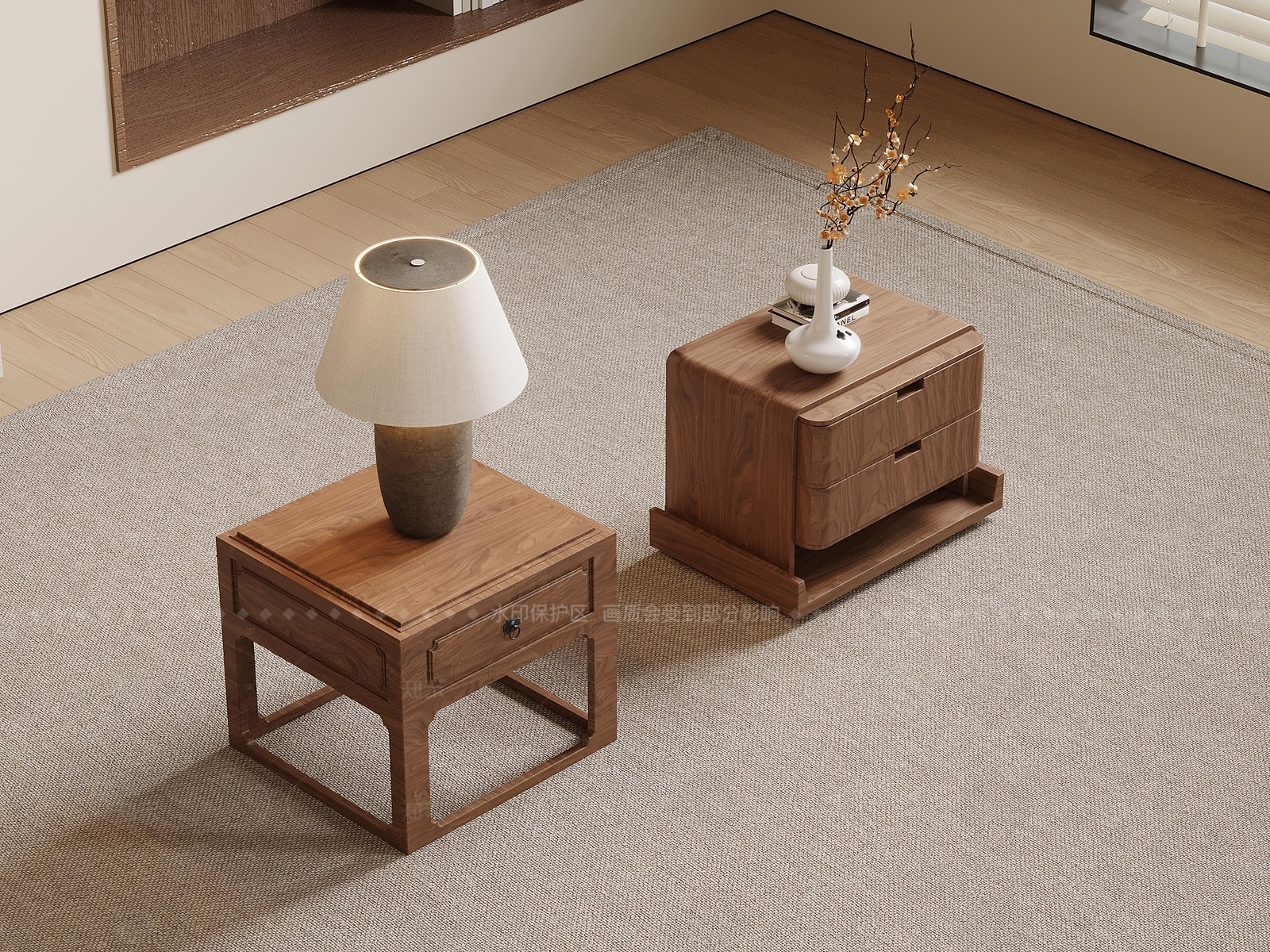 新中式边几SU模型下载【ID:1205900105】
