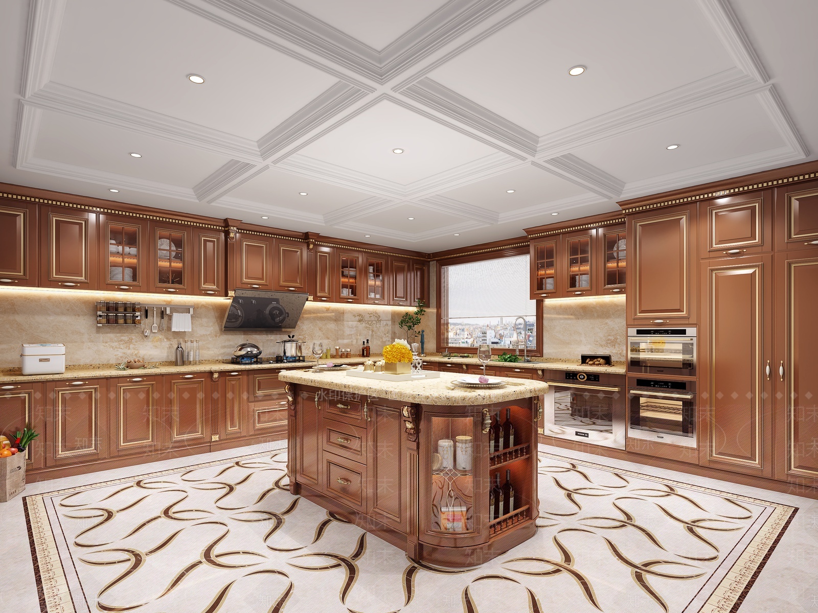 欧式古典厨房3D模型下载【ID:1205901244】