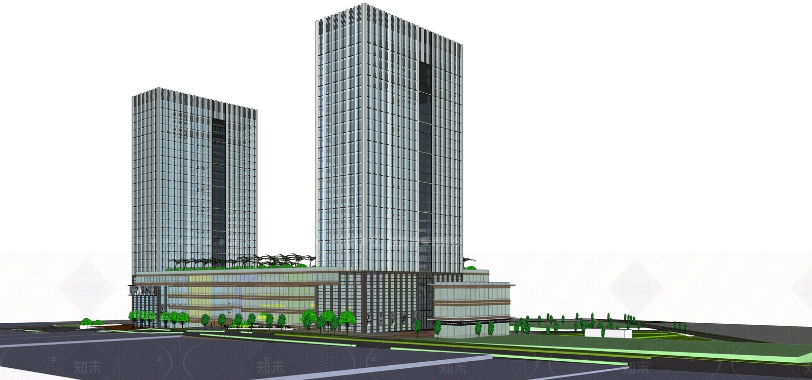 现代商场建筑SU模型下载【ID:1205902125】