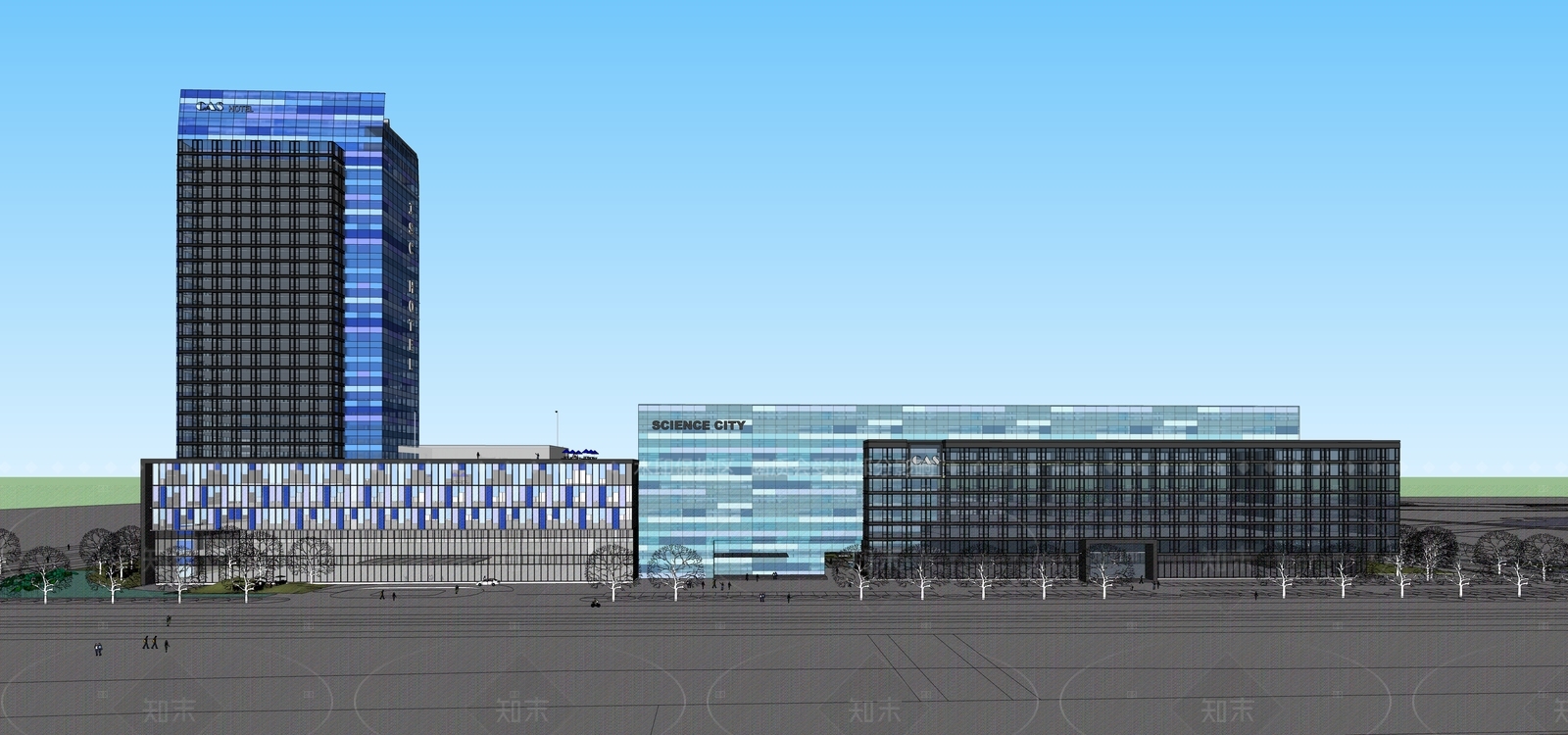 现代商场建筑SU模型下载【ID:1205903038】